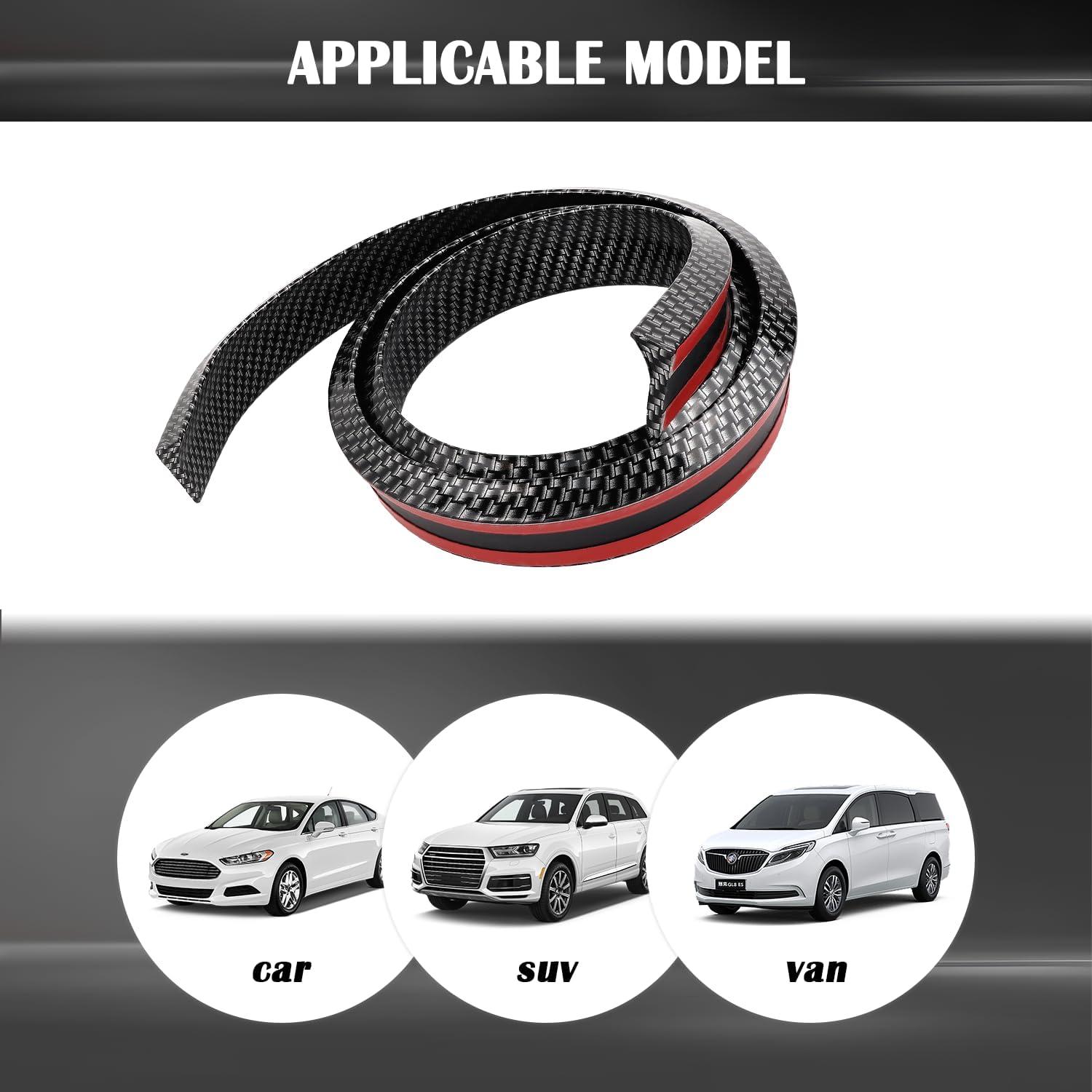 Spoiler Trasero Universal SSNNUU 1.5m Fibra de Carbono Autoadhesivo