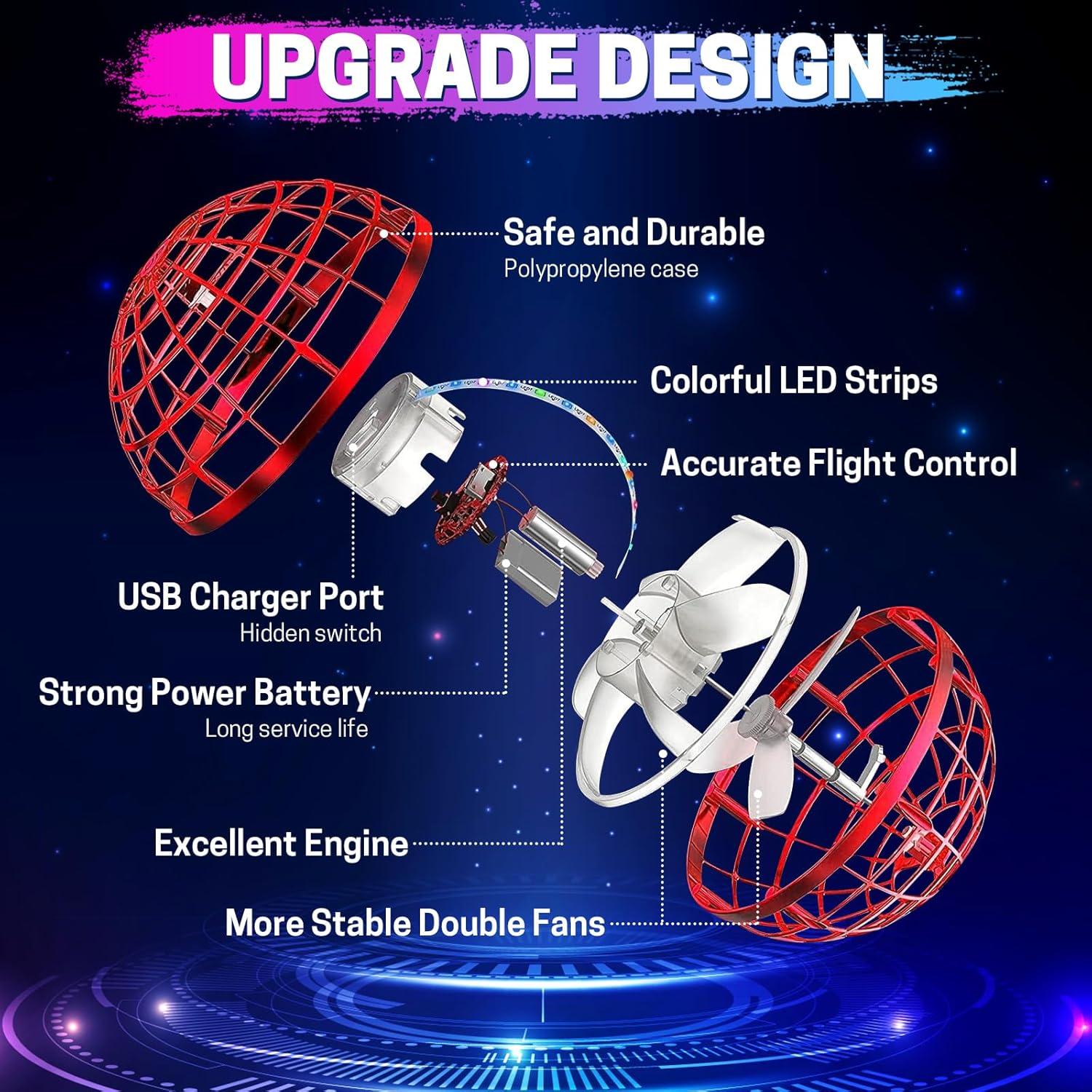 Bola Voladora Flotante Flying Lan 9cm Juguete Seguro Rojo