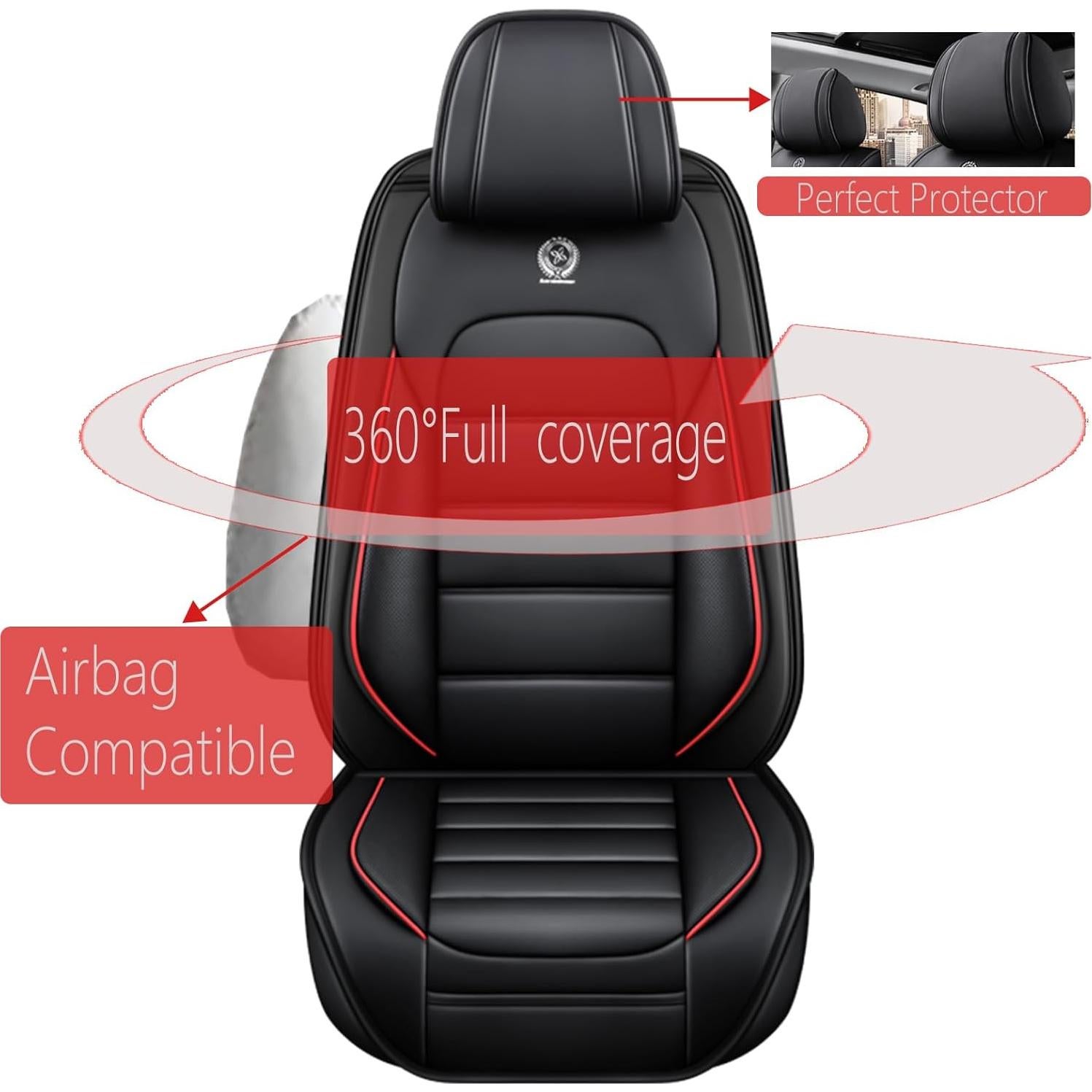 Fundas de Asiento ZSLQKM para Mitsubishi Lancer 2008-2017, Juego Completo 5 Asientos, Impermeables y Antideslizantes, Negro y Rojo