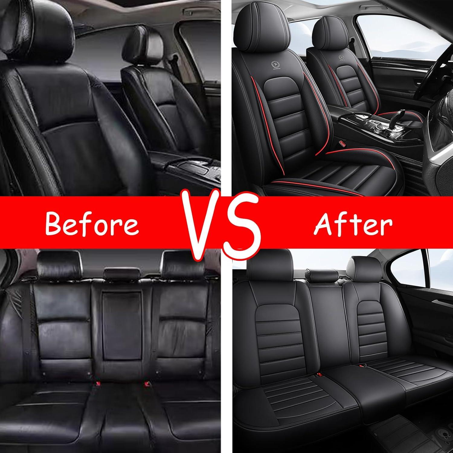 Fundas de Asiento ZSLQKM para Mitsubishi Lancer 2008-2017, Juego Completo 5 Asientos, Impermeables y Antideslizantes, Negro y Rojo