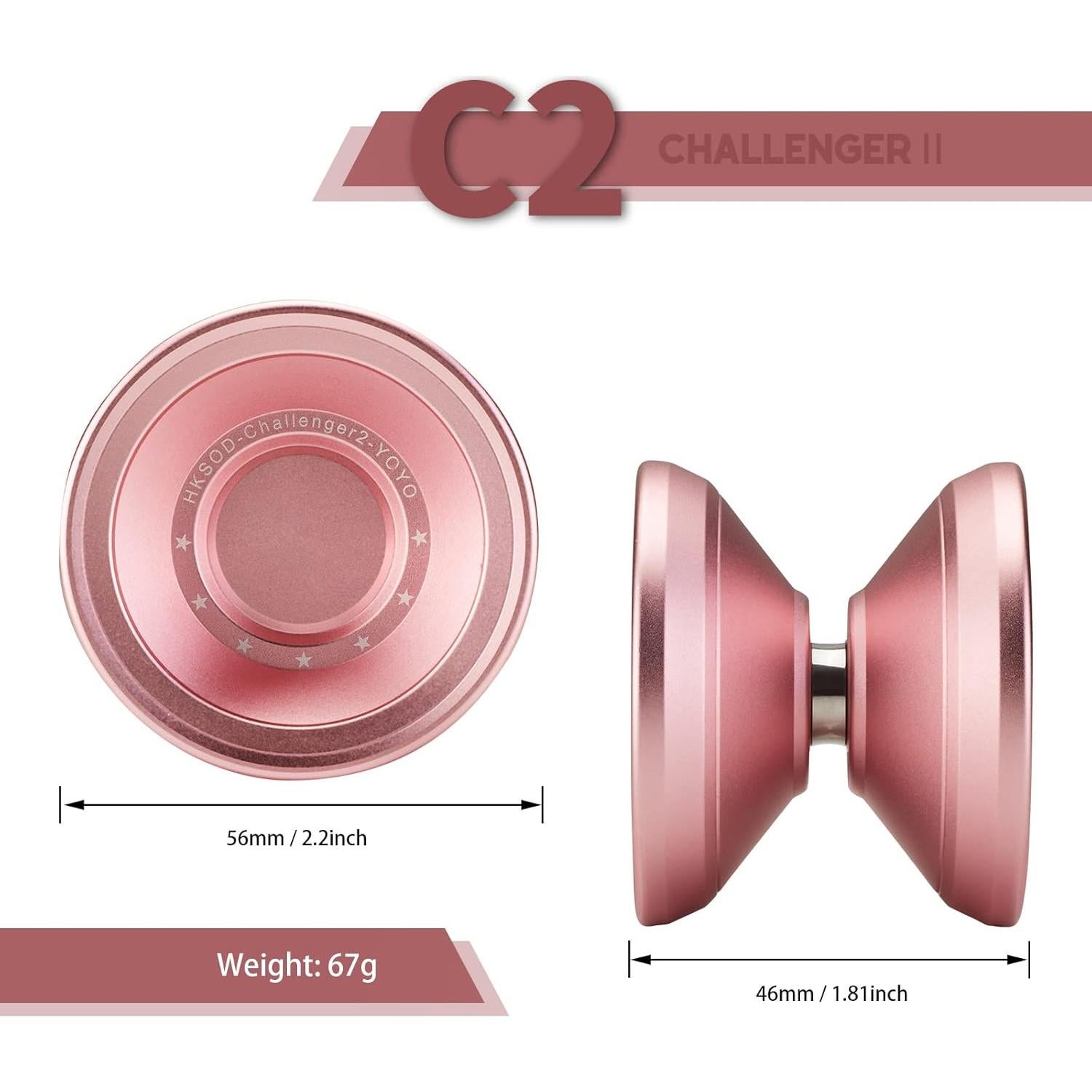 Yoyo Profesional HKSOD Challenger I Metal Rosa 64g