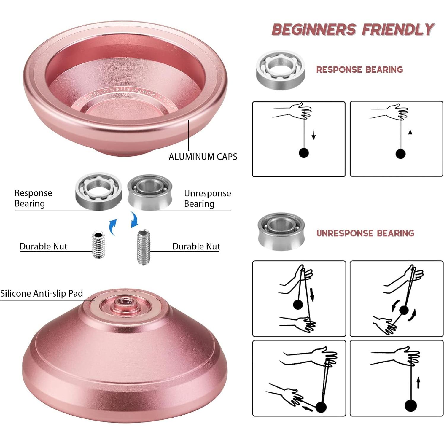 Yoyo Profesional HKSOD Challenger I Metal Rosa 64g