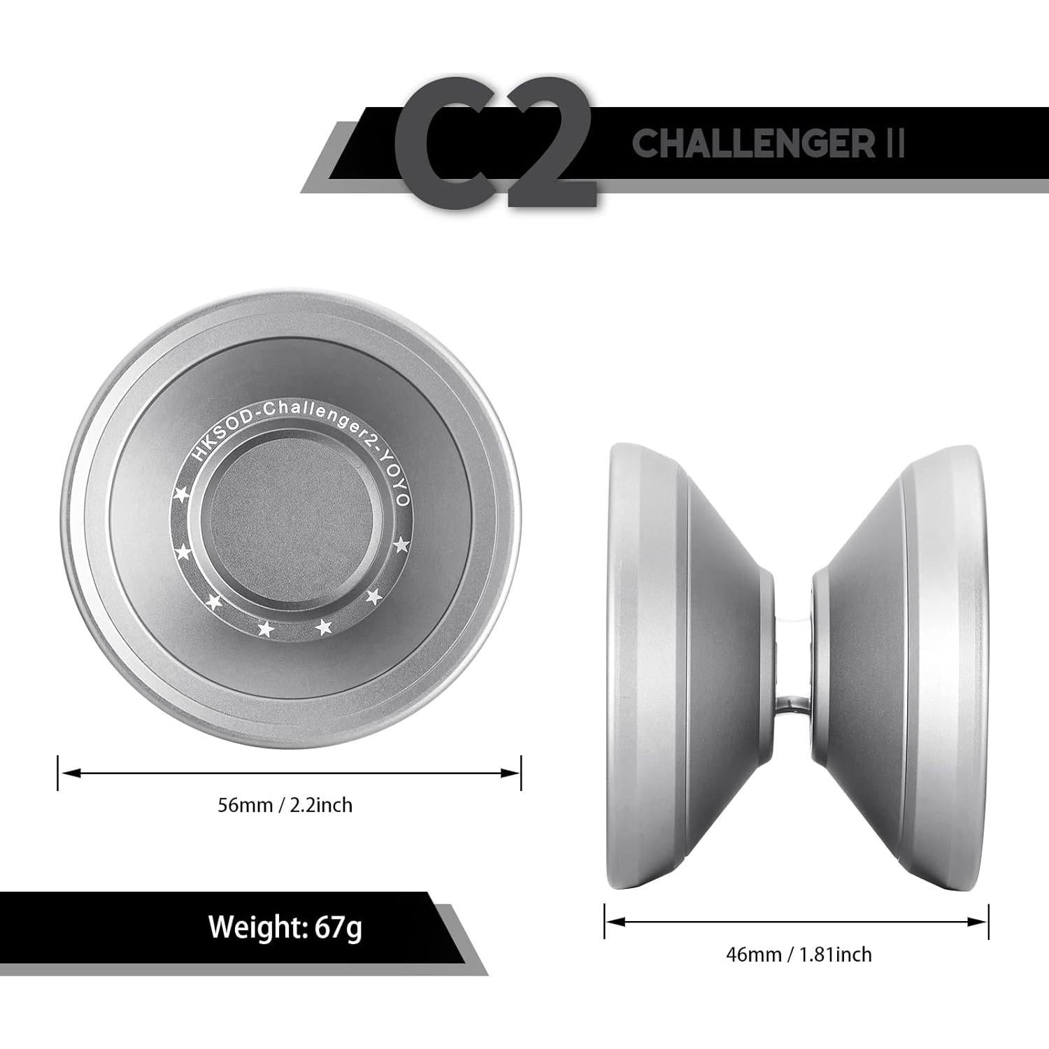 Yoyo Profesional HKSOD Gris para Principiantes y Avanzados