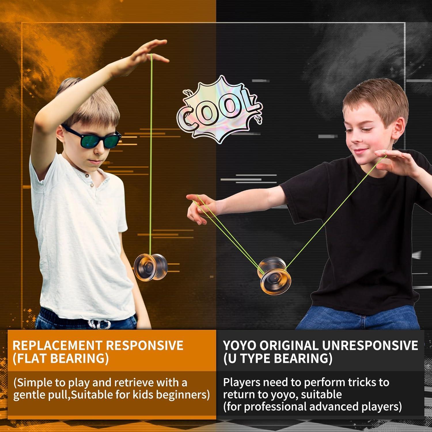 Yo-Yo Profesional HKSOD Metálico Negro/Dorado con Kit