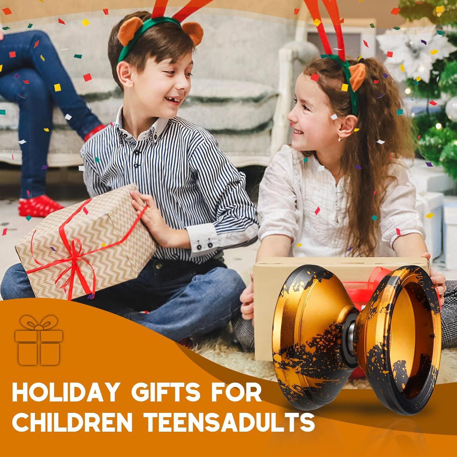 Yo-Yo Profesional HKSOD Metálico Negro/Dorado con Kit