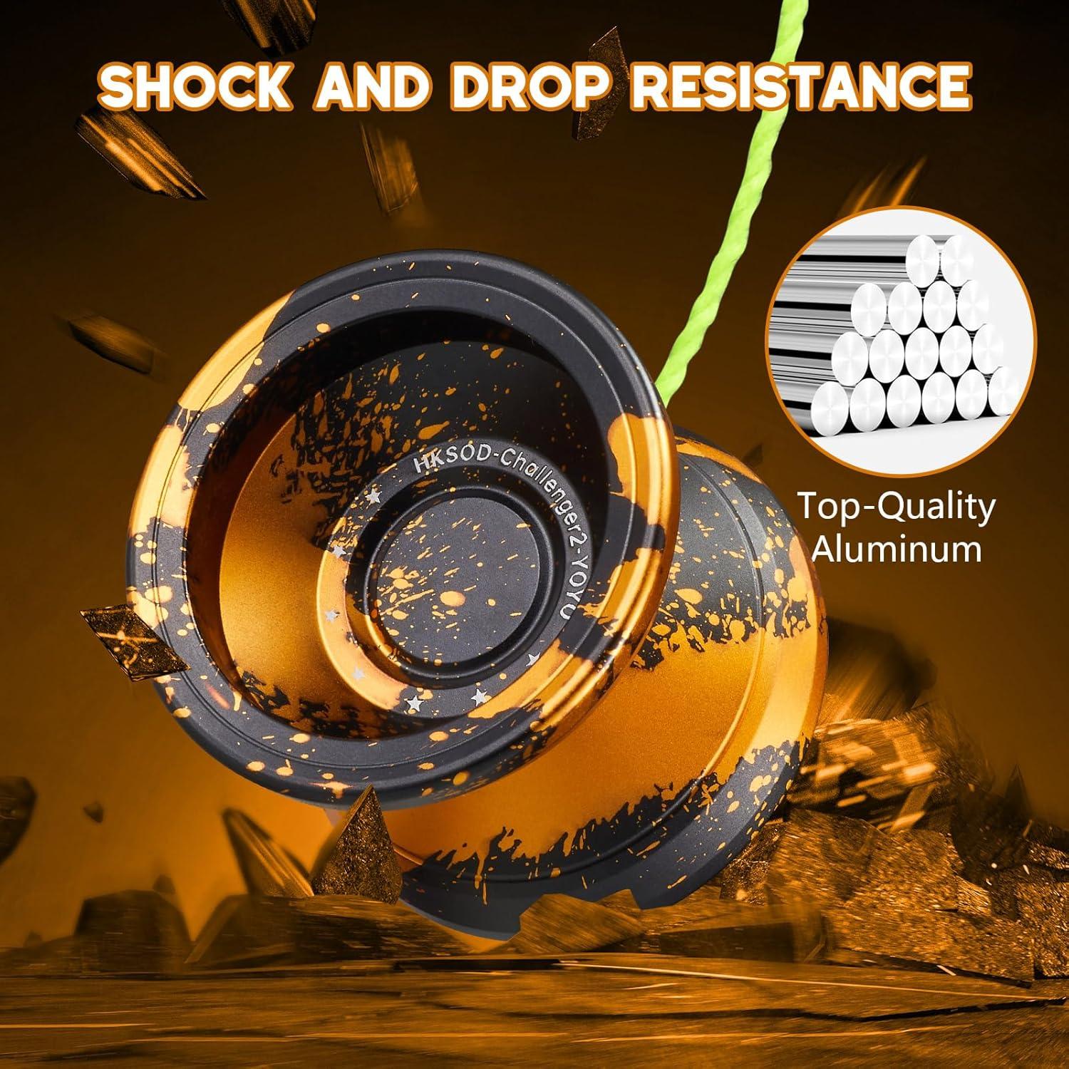 Yo-Yo Profesional HKSOD Metálico Negro/Dorado con Kit