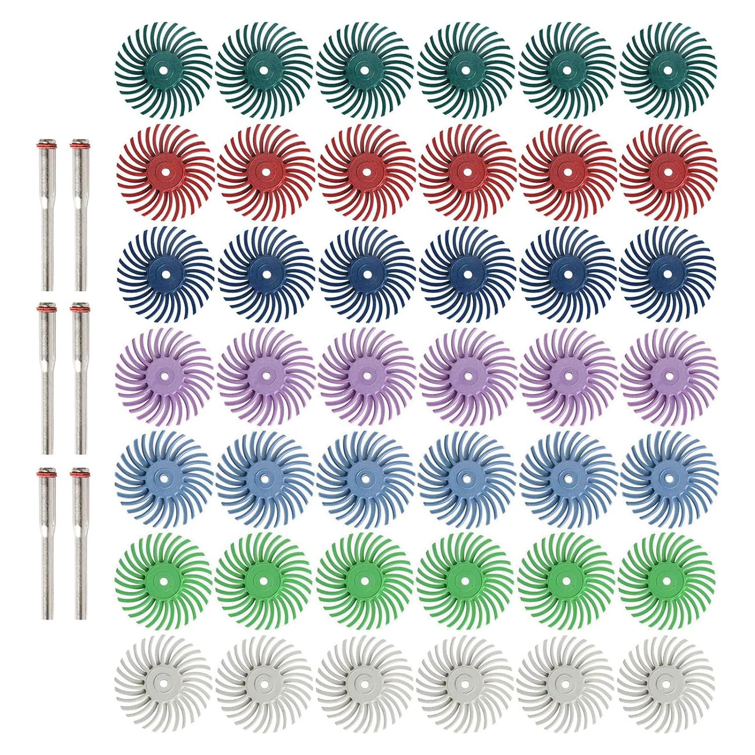 Kit de discos de cepillo radial 42 piezas FPPO 2,54 cm