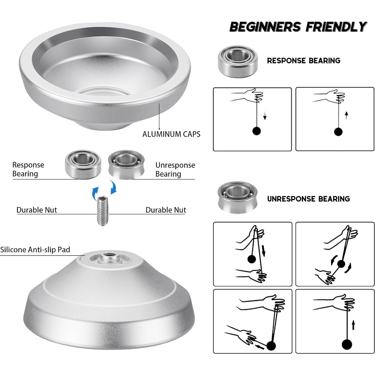 Yoyo Profesional HKSOD Challenger I Metal Responsivo Blanco