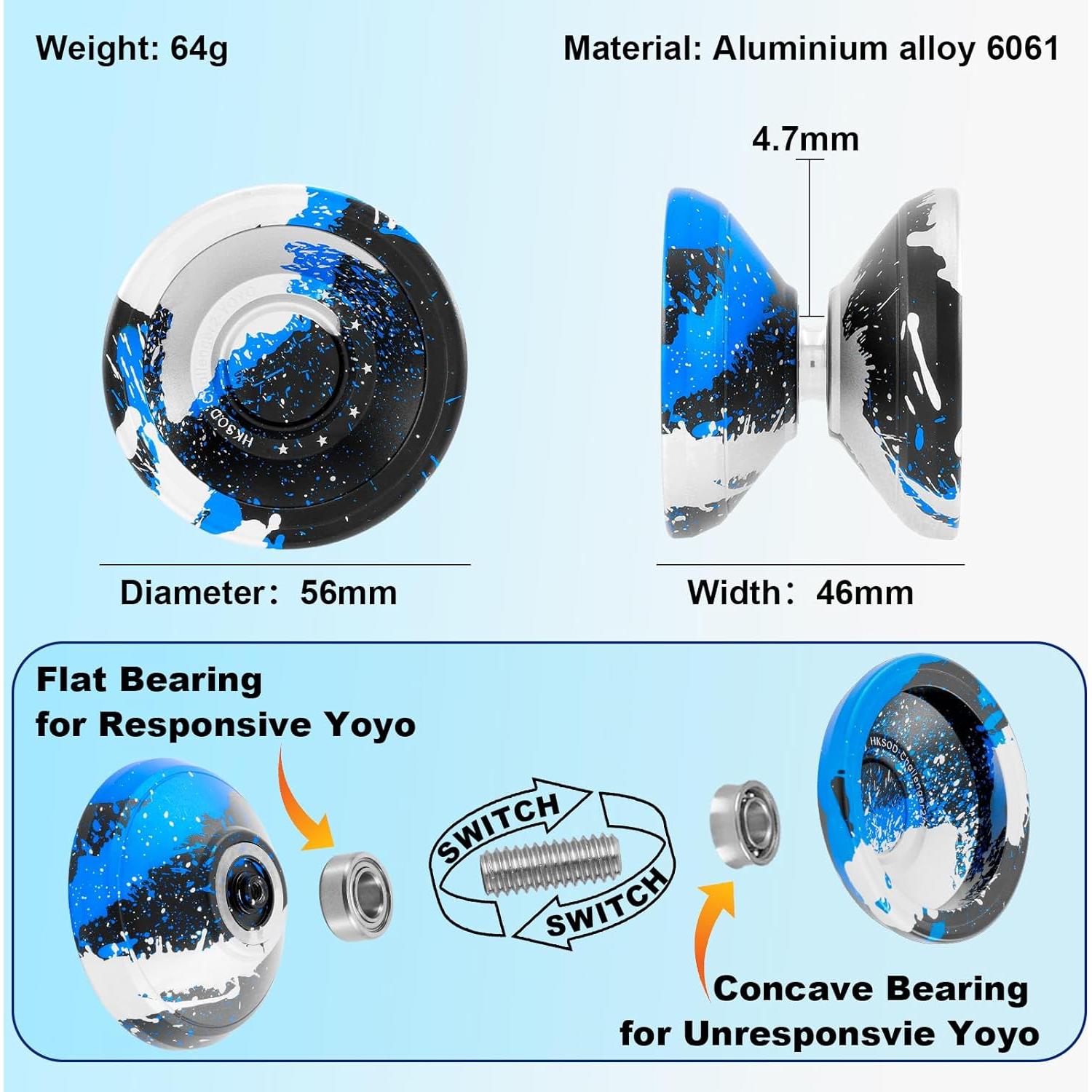 Yoyo Profesional HKSOD Challenger I Metal Negro Azul