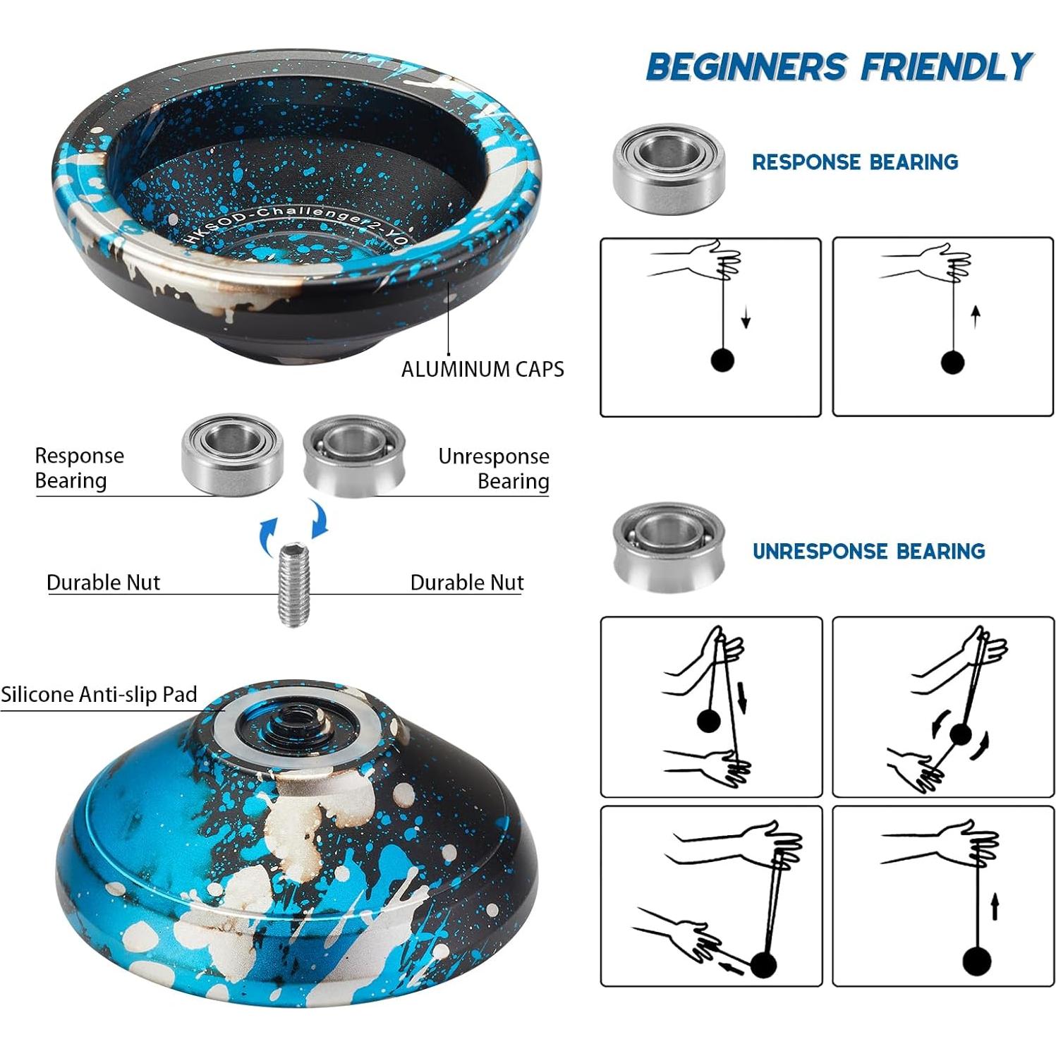 Yoyo Profesional HKSOD Challenger I Metal Negro Azul