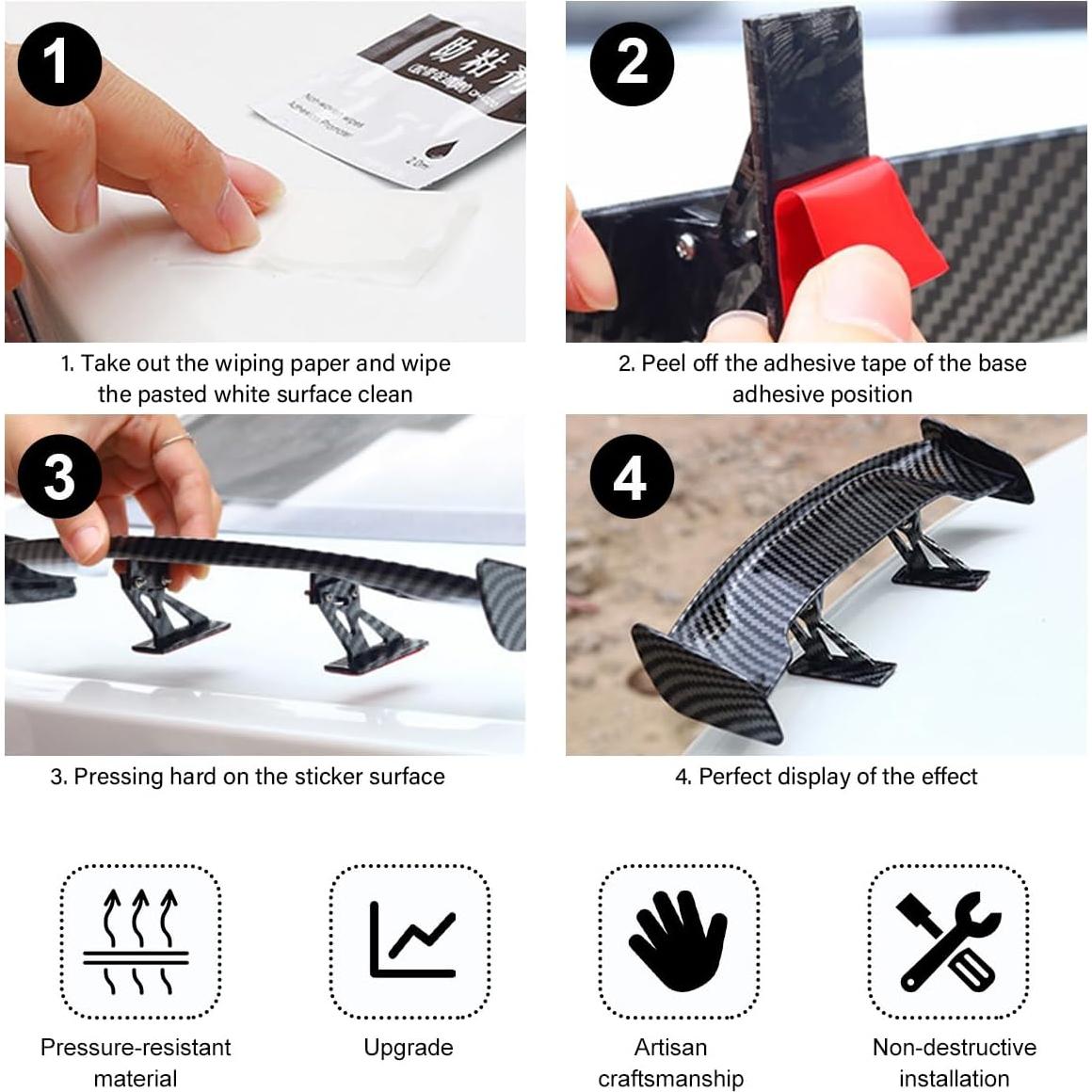 Alerón Trasero Universal de Fibra de Carbono Yourkar - Pequeño