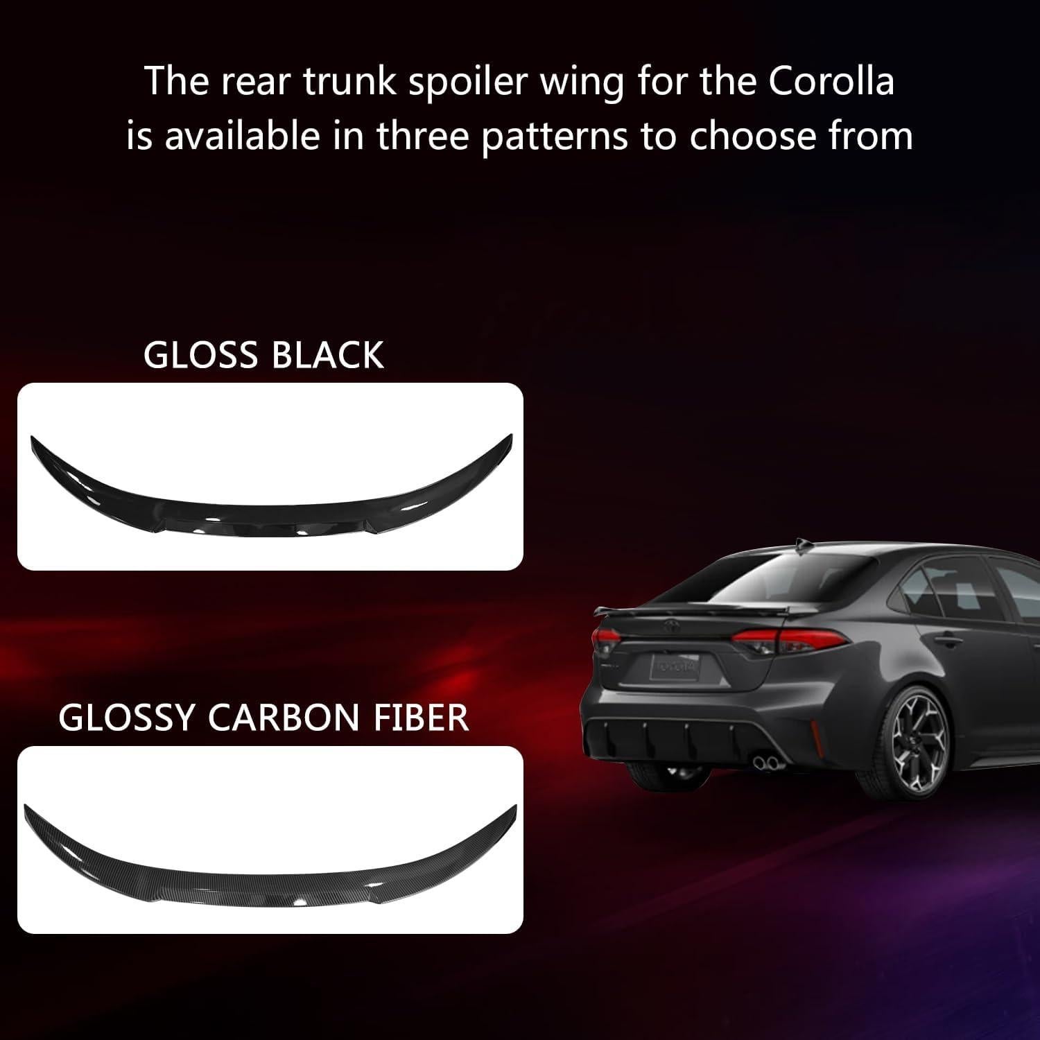 Spoiler Trasero para Toyota Corolla 2020-2024 ABS Sin Perforación