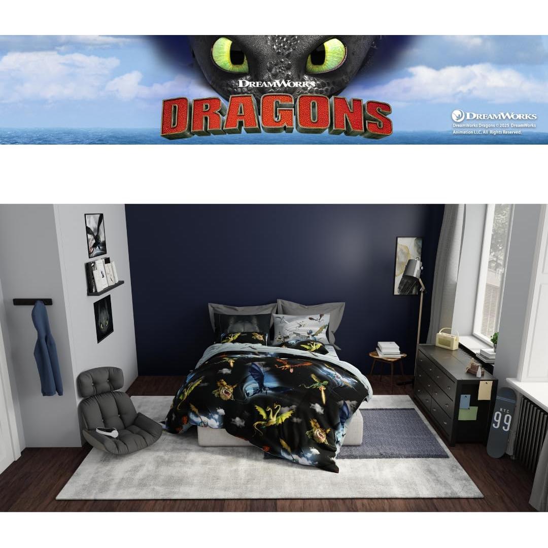 Juego de Cama Franco Cómic Entrenar a Tu Dragón 5 Piezas