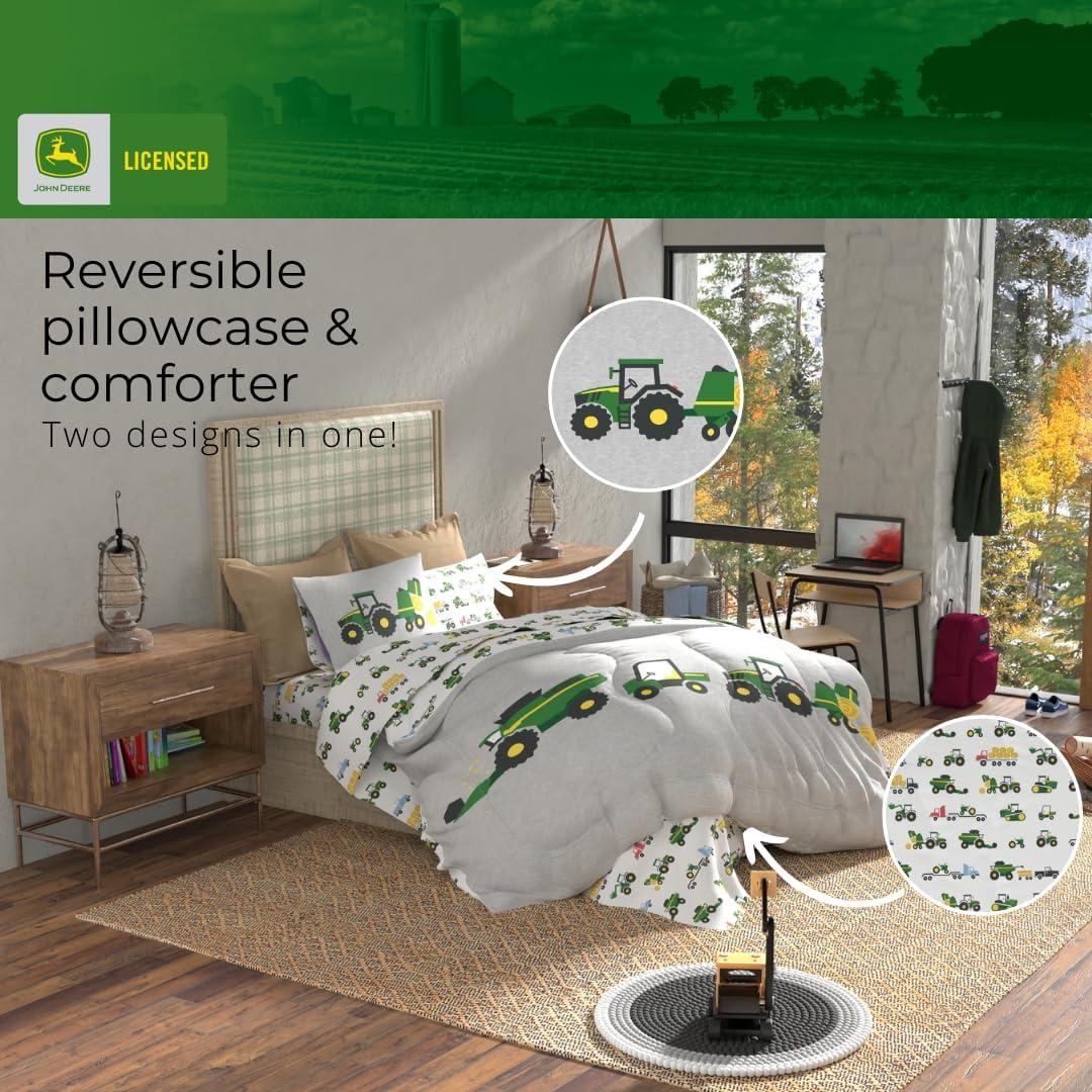 Juego de Cama John Deere 5 Piezas Matrimonial Microfibra