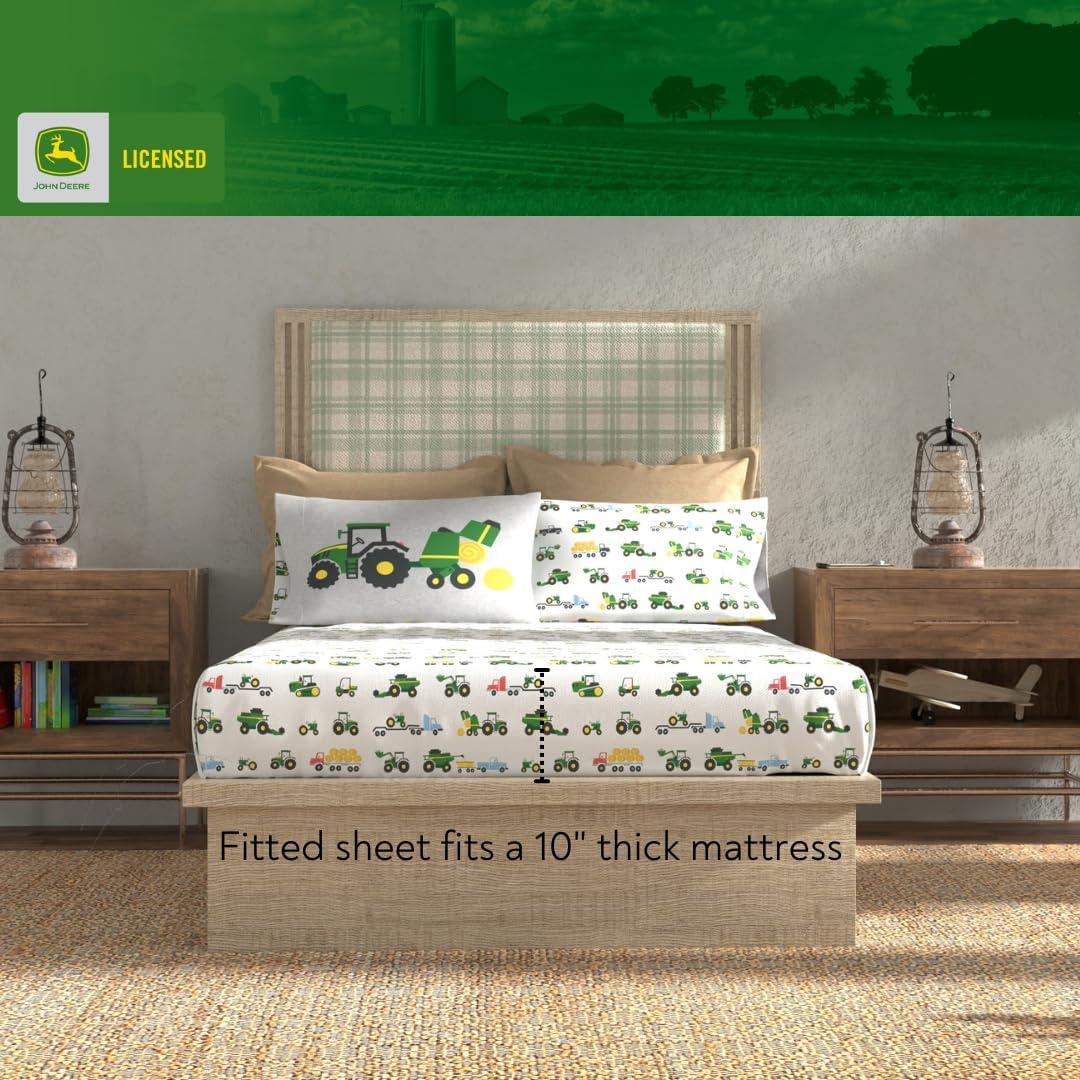 Juego de Cama John Deere 5 Piezas Matrimonial Microfibra