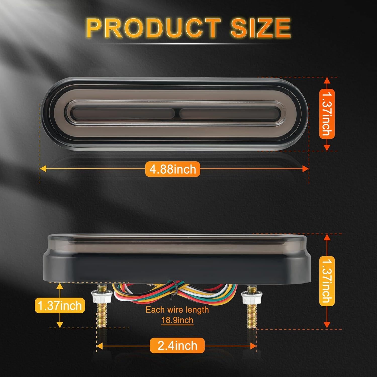 Luz Trasera LED iFunyLED 12V-80V 3 en 1 para Motocicleta