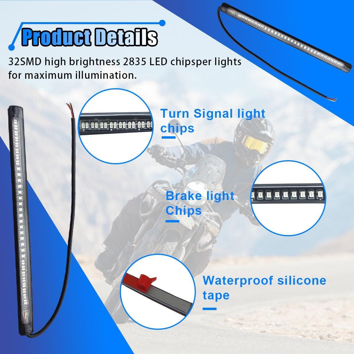 Barra de Luz LED Flexible KITUREK 48LED Impermeable Rojo