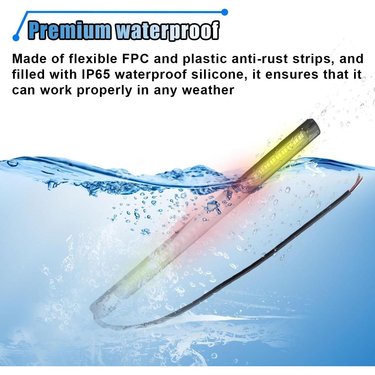 Barra de Luz LED Flexible KITUREK 48LED Impermeable Rojo