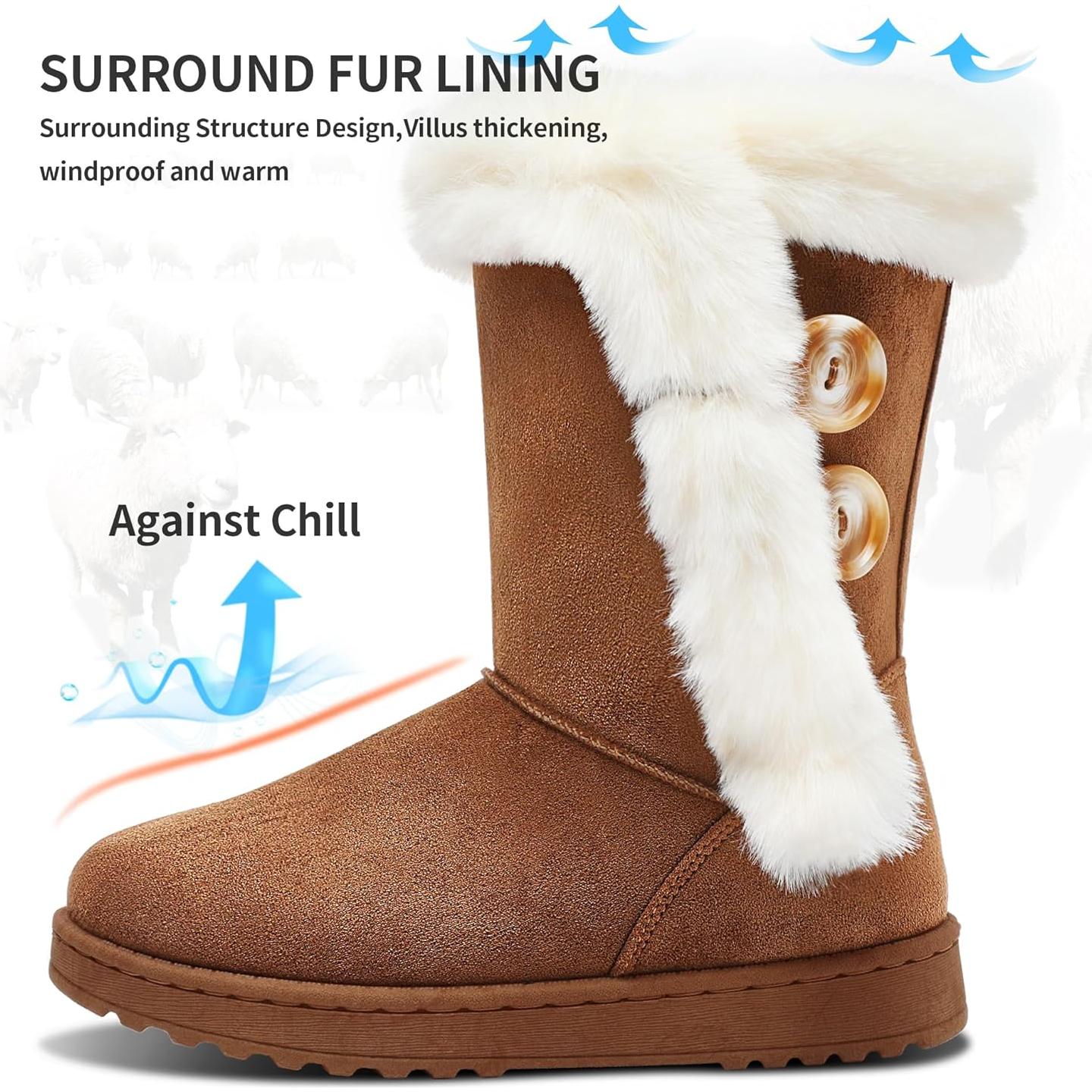 Botas de Nieve para Mujeres Obtaom Ante Sintético 7.5