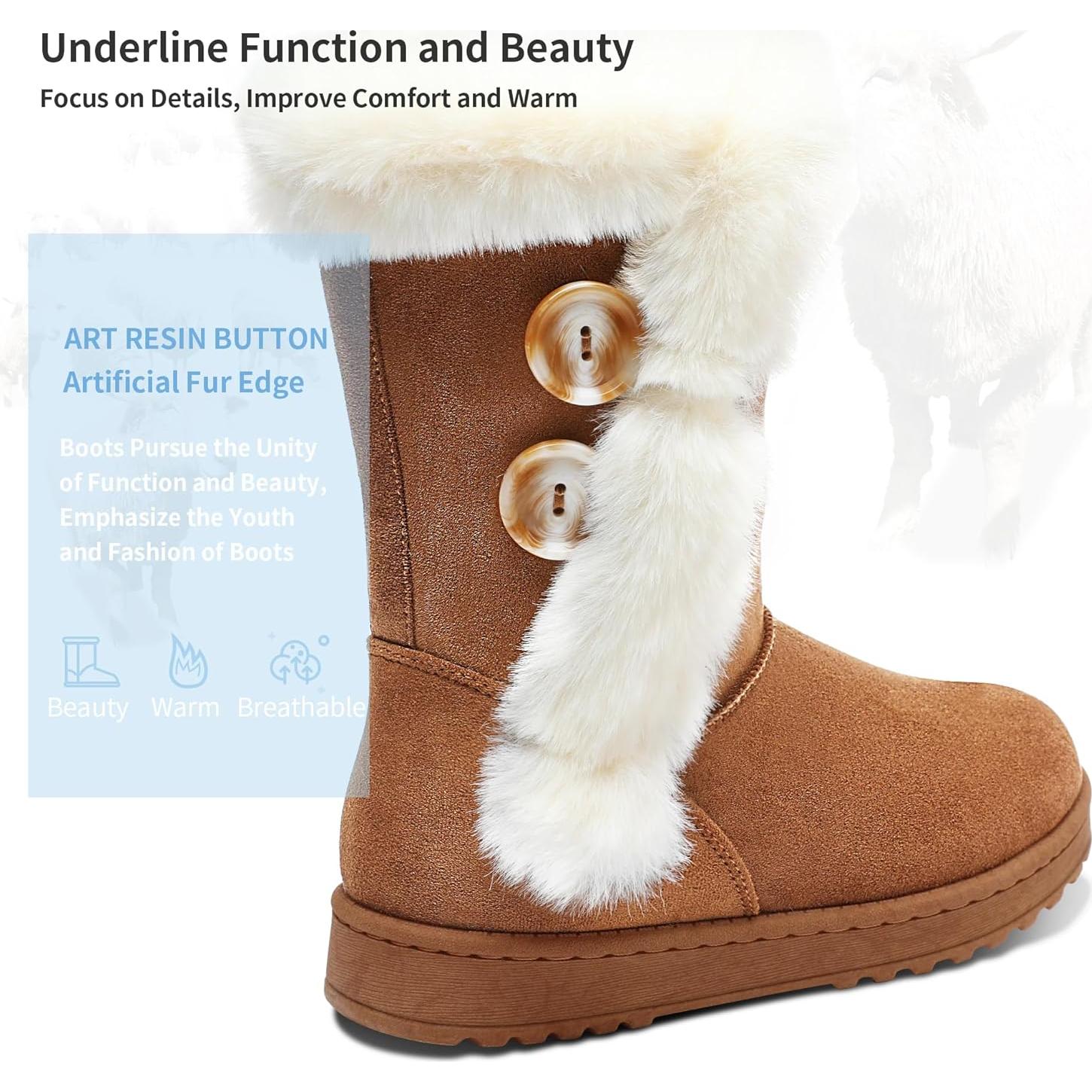 Botas de Nieve para Mujeres Obtaom Ante Sintético 7.5