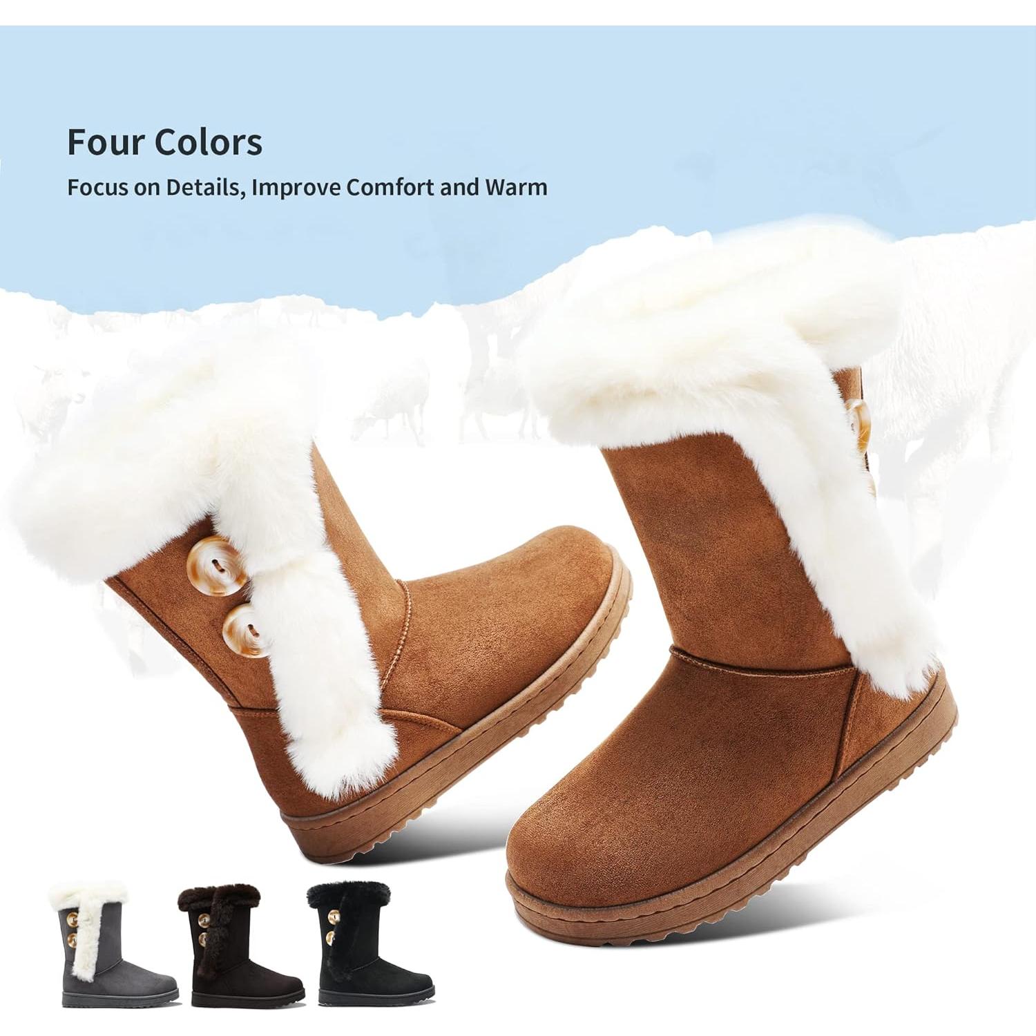 Botas de Nieve para Mujeres Obtaom Ante Sintético 7.5
