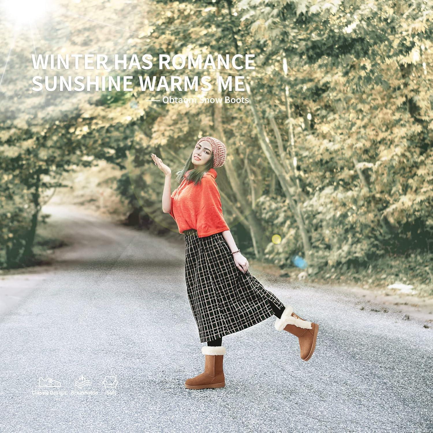 Botas de Nieve para Mujeres Obtaom Ante Sintético 7.5