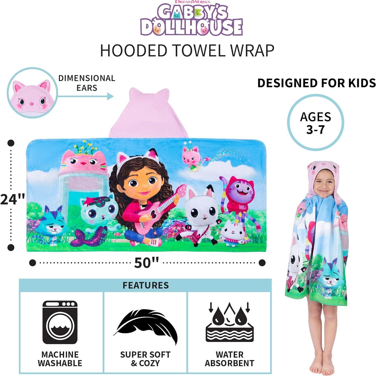 Toalla con Capucha Gabby's Dollhouse Franco 61x127 cm Algodón