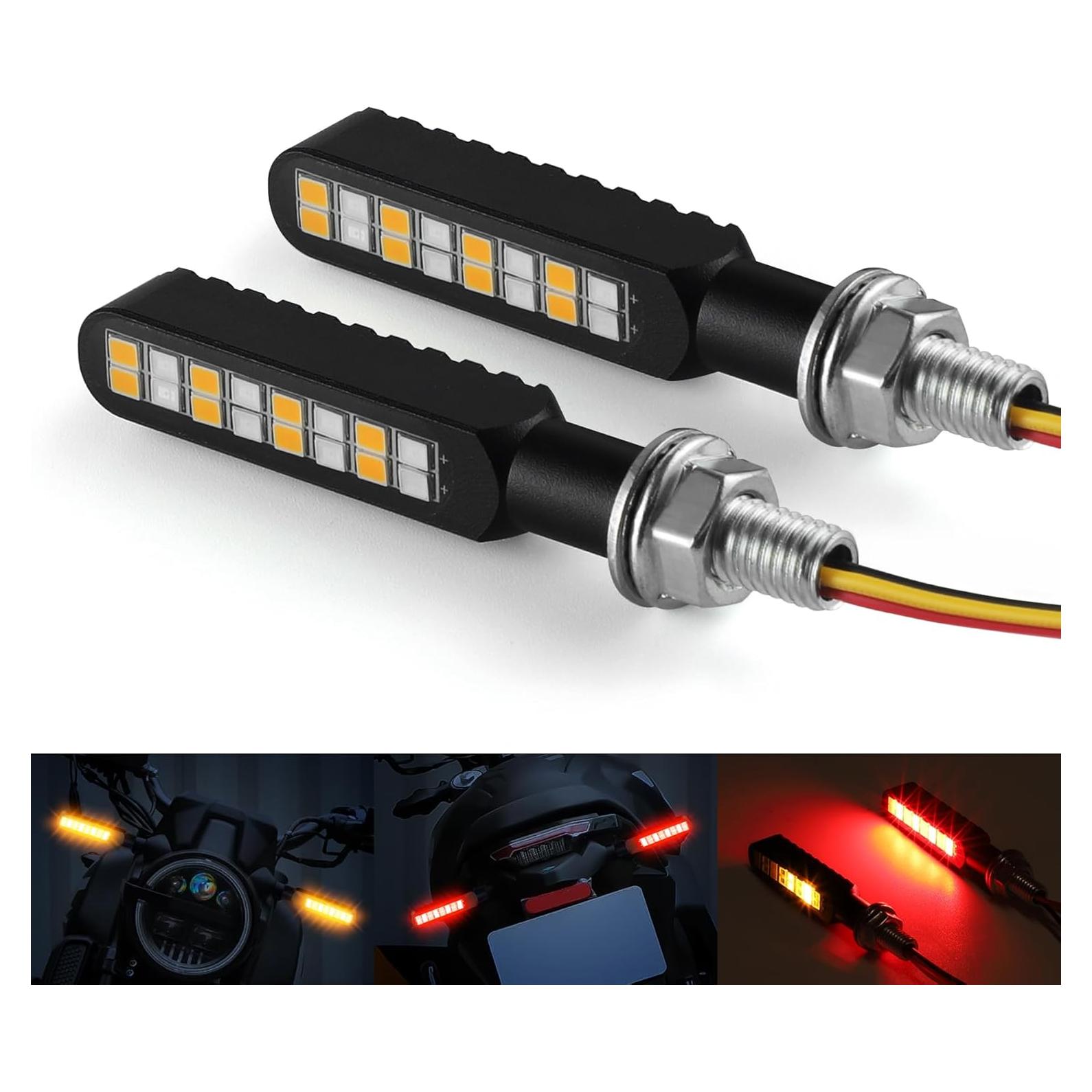 Luces de Giro LED iFunyLED 12V Rojo y Ámbar para Motocicleta