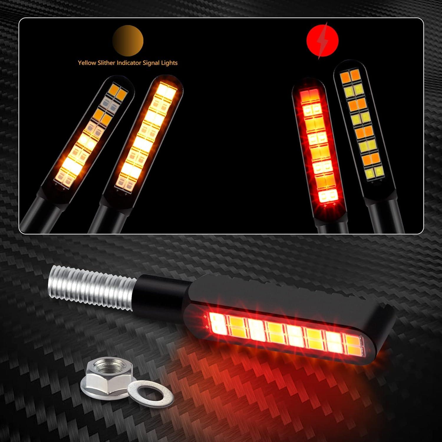 Luces de Giro LED iFunyLED 12V Rojo y Ámbar para Motocicleta