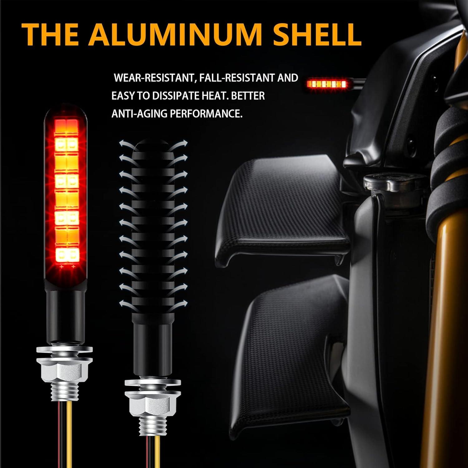 Luces de Giro LED iFunyLED 12V Rojo y Ámbar para Motocicleta