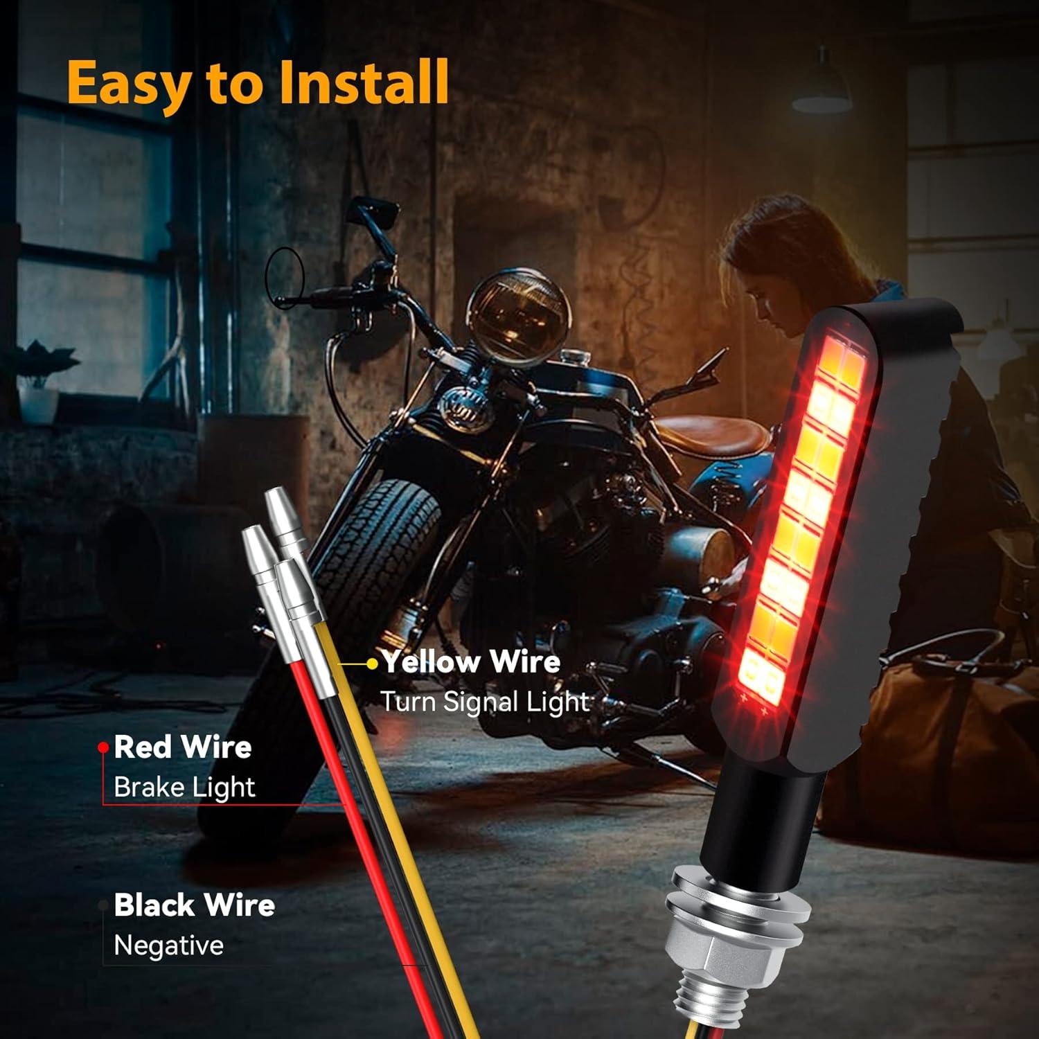 Luces de Giro LED iFunyLED 12V Rojo y Ámbar para Motocicleta