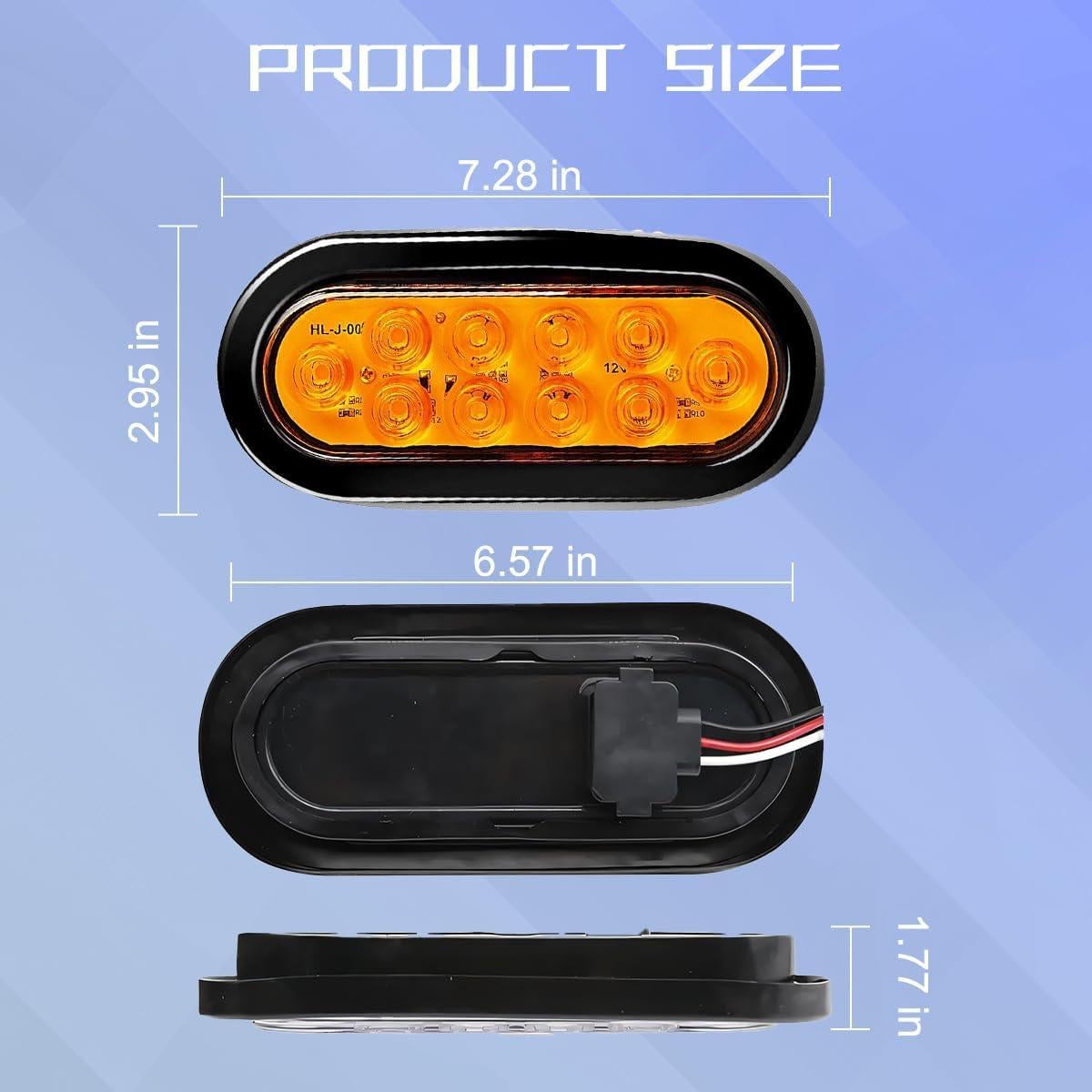Luz de Remolque AICEL LED Amarilla 2PCS 19cm Impermeable