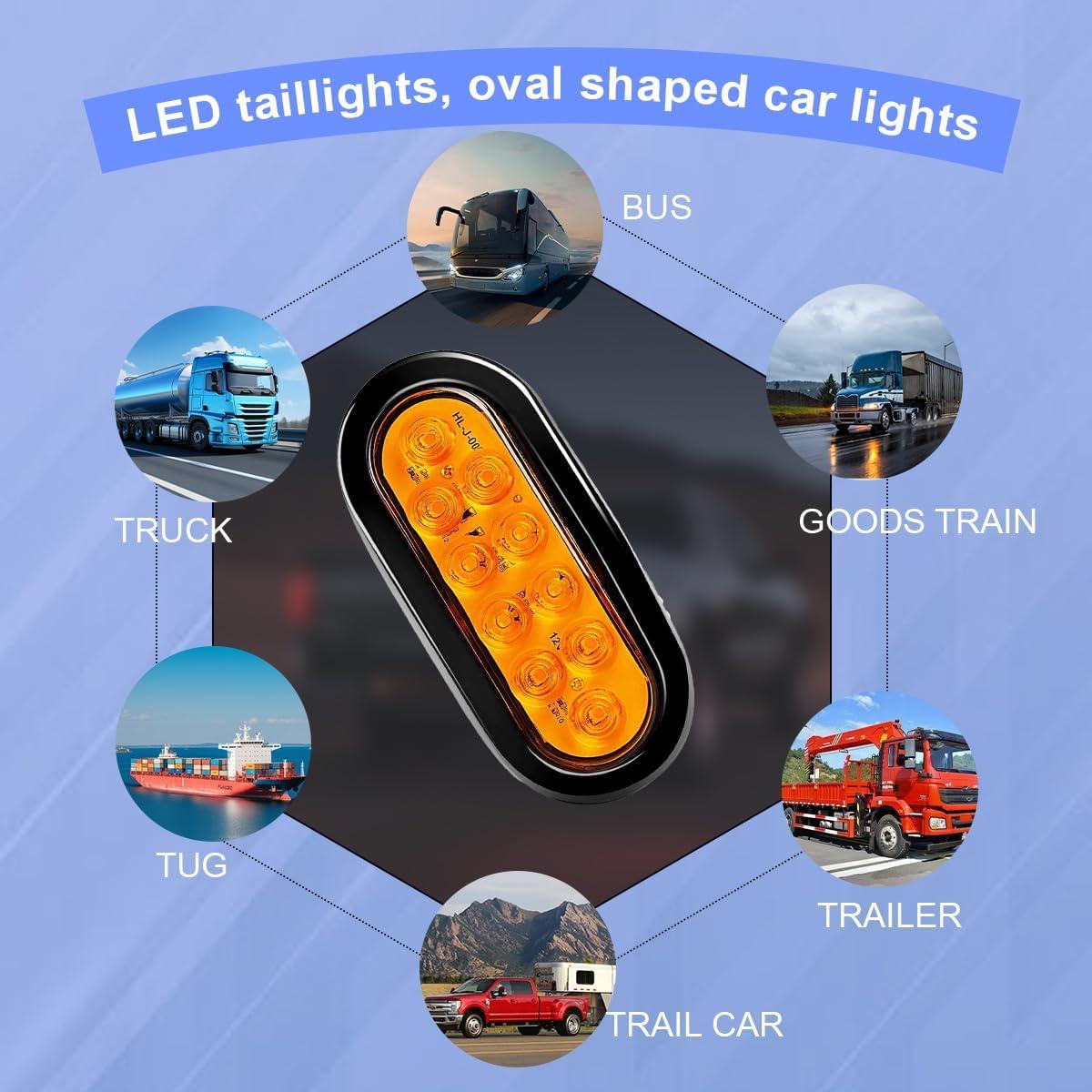 Luz de Remolque AICEL LED Amarilla 2PCS 19cm Impermeable