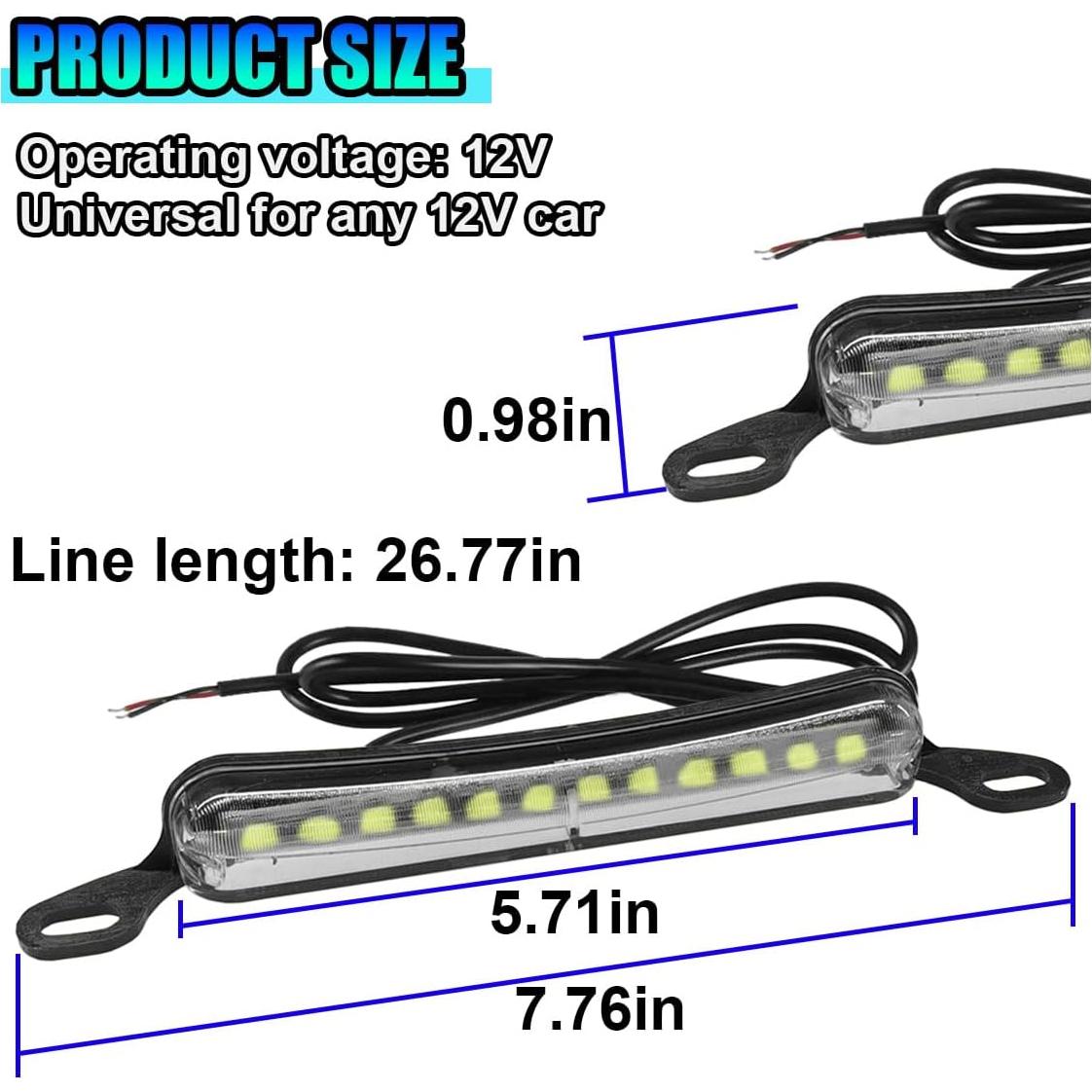 Luz de Placa de Licencia LED ZIMISI 12V Impermeable Azul