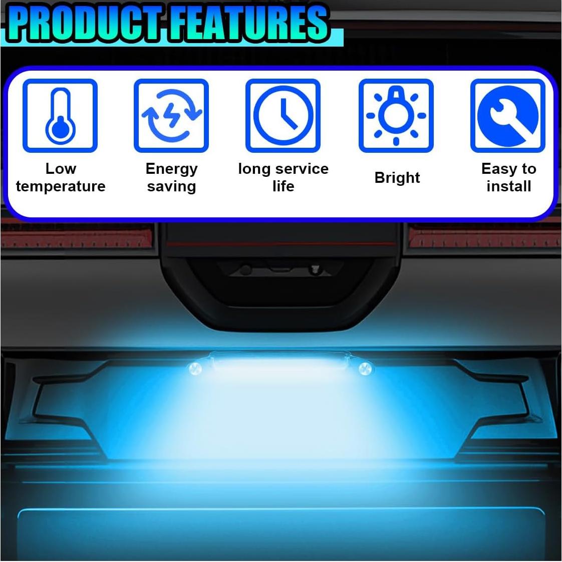 Luz de Placa de Licencia LED ZIMISI 12V Impermeable Azul