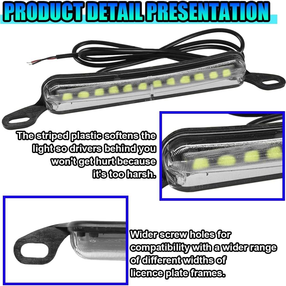 Luz de Placa de Licencia LED ZIMISI 12V Impermeable Azul