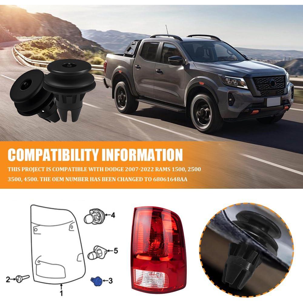 20 Clips Sujetadores de Luz Trasera Rebvugr para Dodge Ram