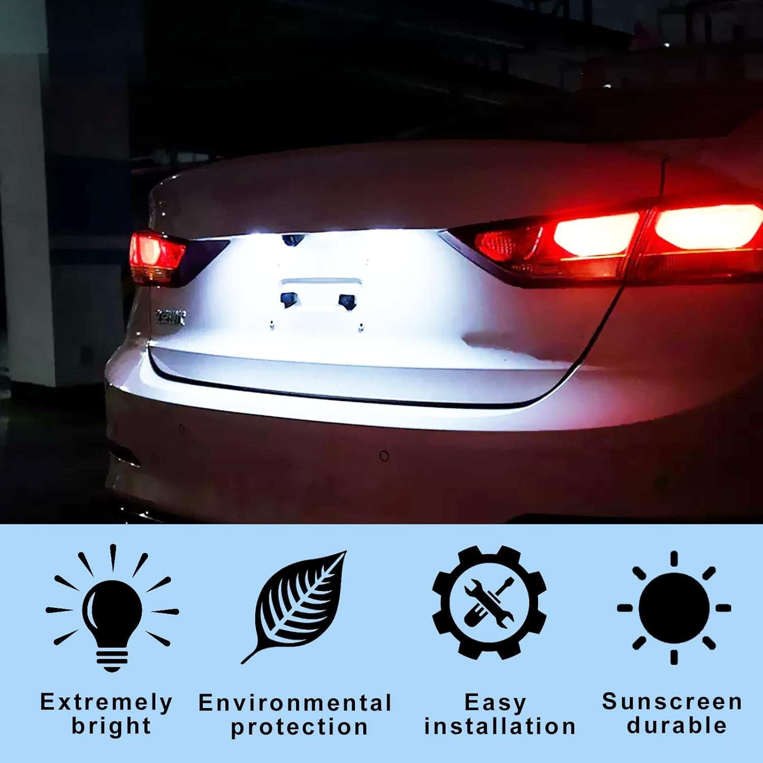 Luz de Placa de Licencia LED KEVWR 6000K Universal 12V