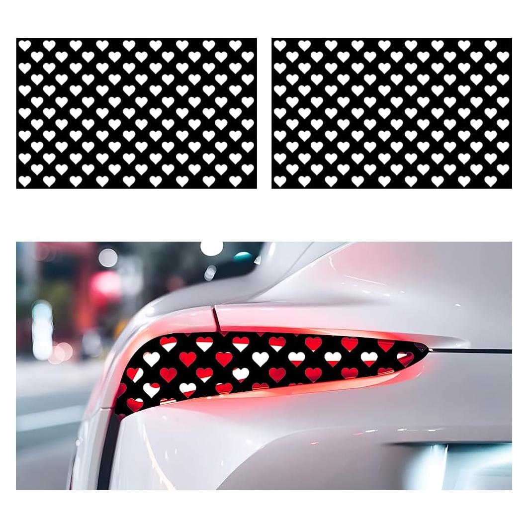 Calcomanías de Luz Trasera Zpana 2PCS Corazón Negro 48x30cm