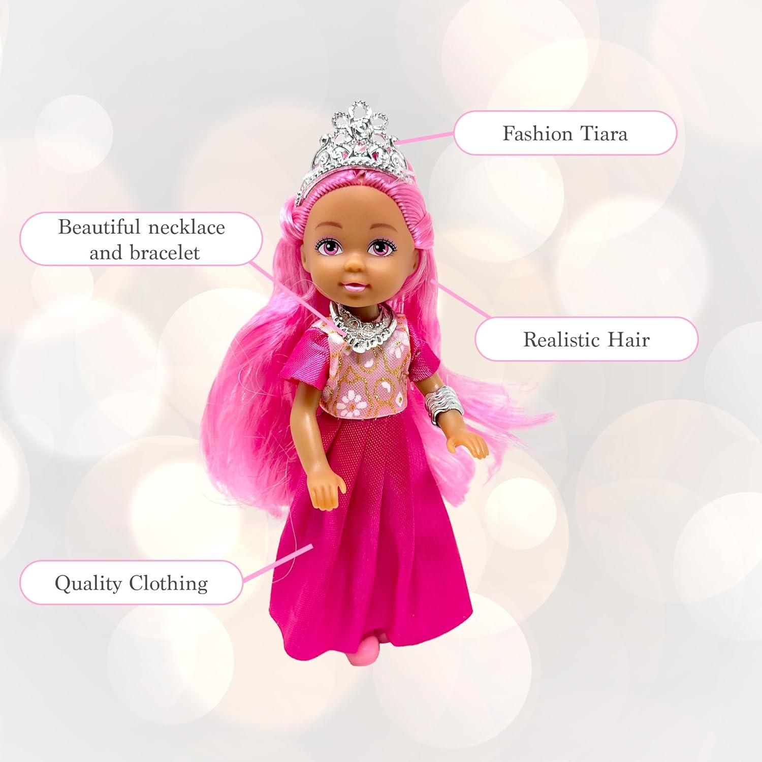 Juego de Muñecas Princesas Pequeñas - 9 Figuras con Tiara