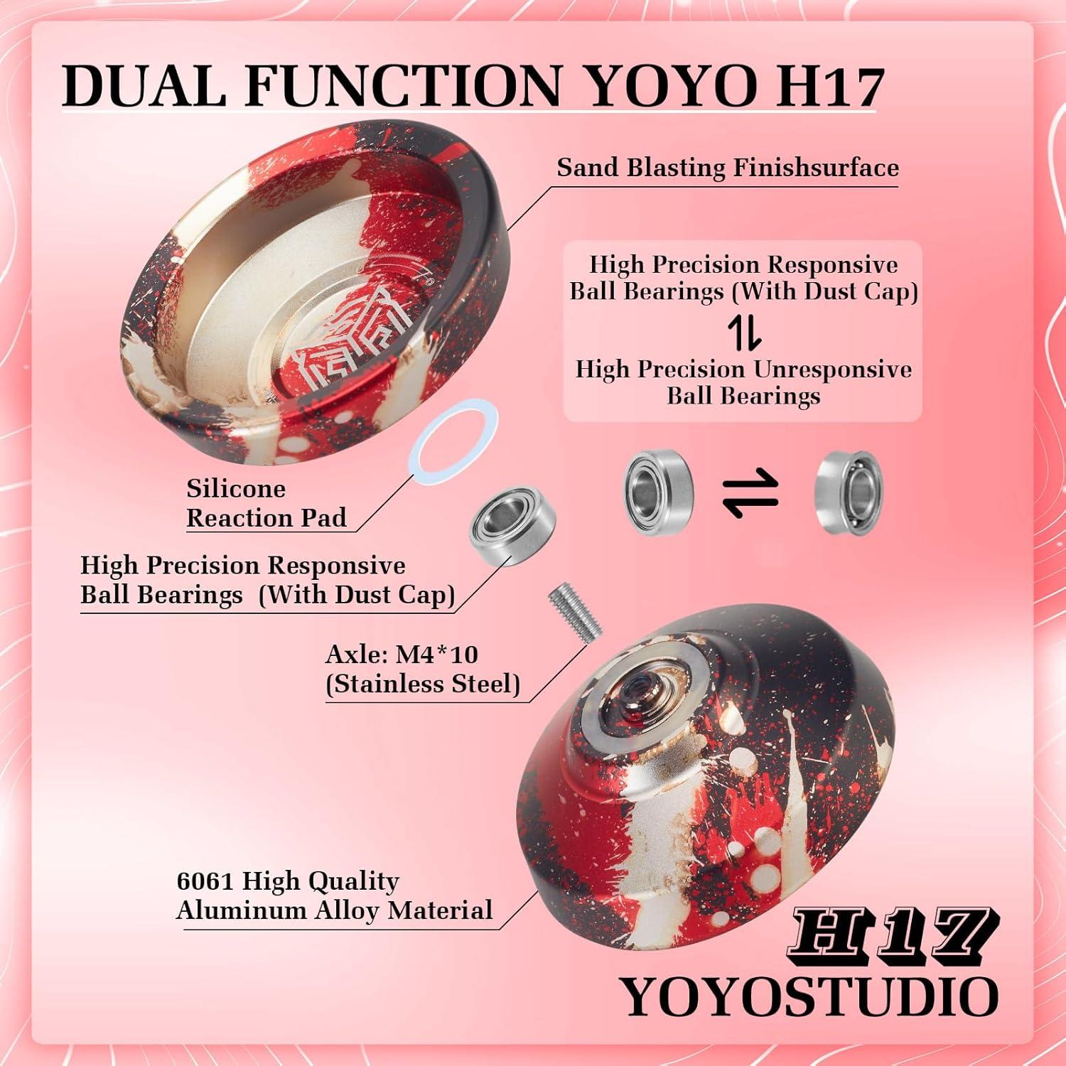 Yoyo Profesional YOYOSTUDIO Doble Función 5.08 cm Metal