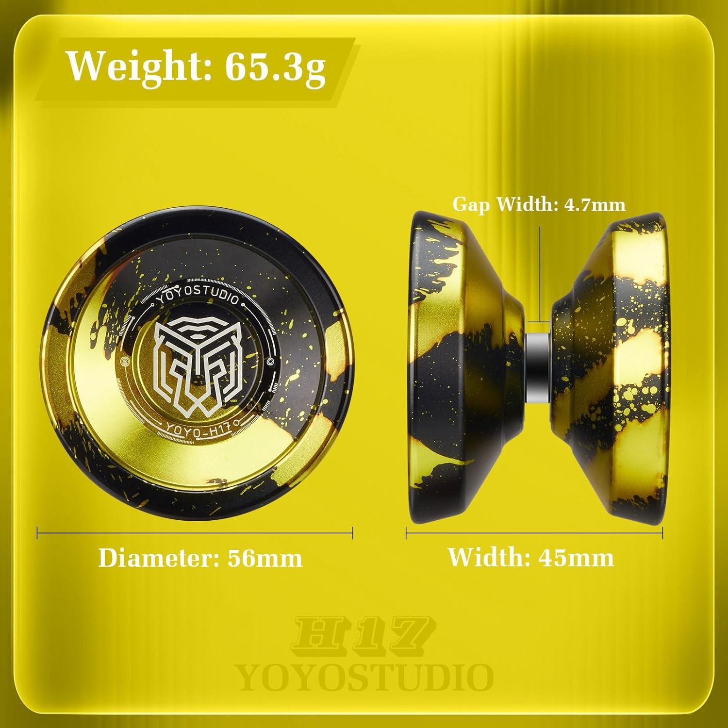 Yoyo Profesional YOYOSTUDIO H17 Doble Función Negro/Dorado