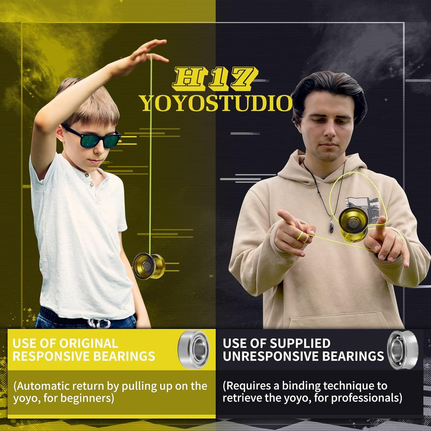 Yoyo Profesional YOYOSTUDIO H17 Doble Función Negro/Dorado