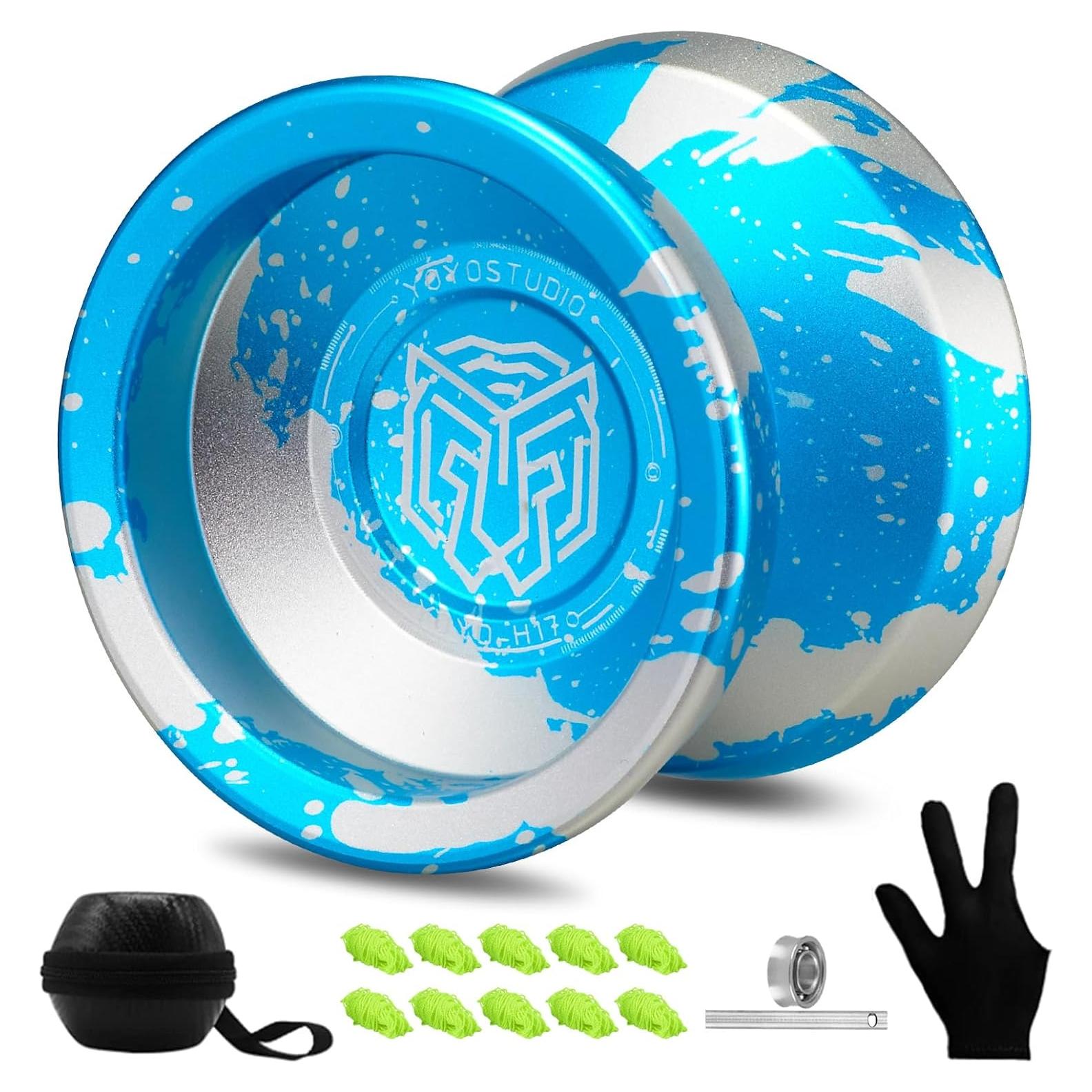 Yoyo Profesional YOYOSTUDIO H17 con Kit y Estuche Azul Plata