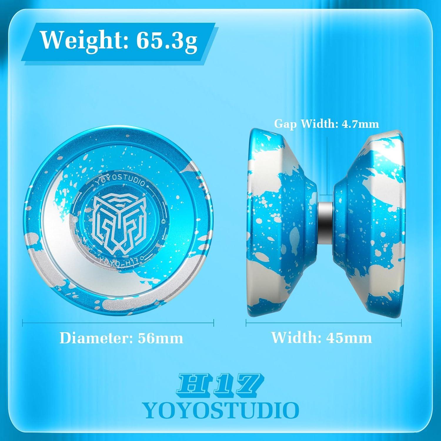 Yoyo Profesional YOYOSTUDIO H17 con Kit y Estuche Azul Plata
