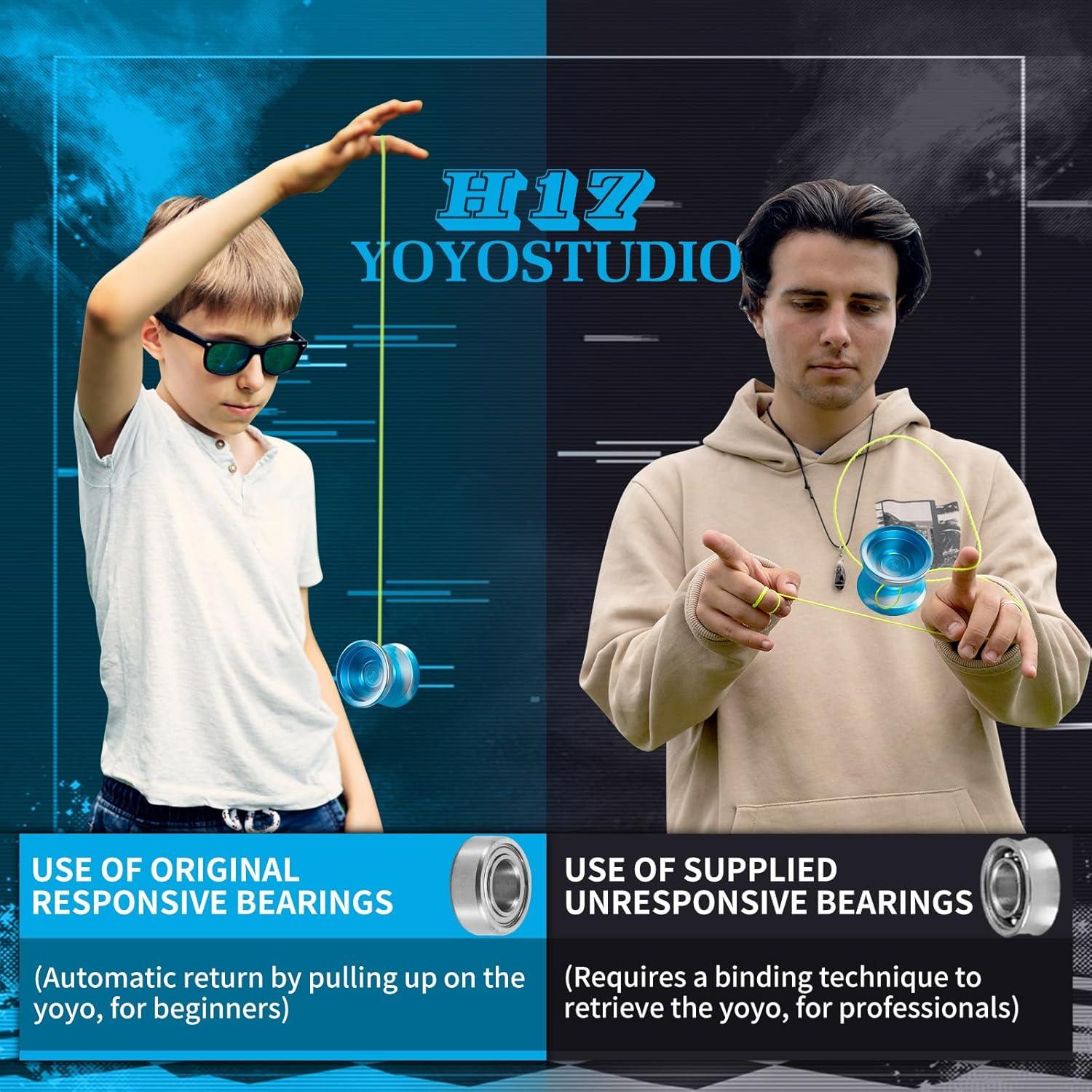 Yoyo Profesional YOYOSTUDIO H17 con Kit y Estuche Azul Plata