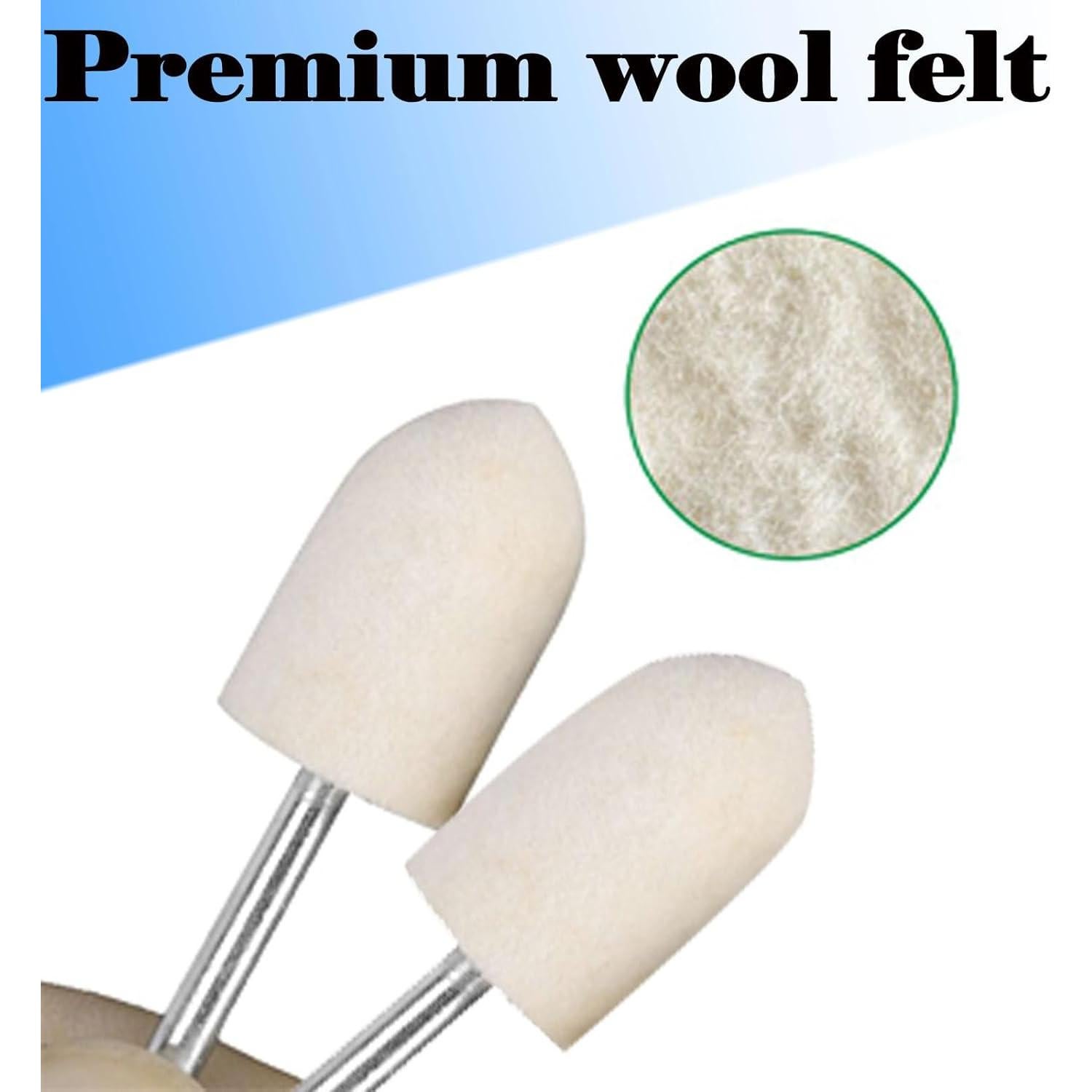 30 Puntas de Pulido de Fieltro Luo Ke Cono 8mm 10mm 12mm