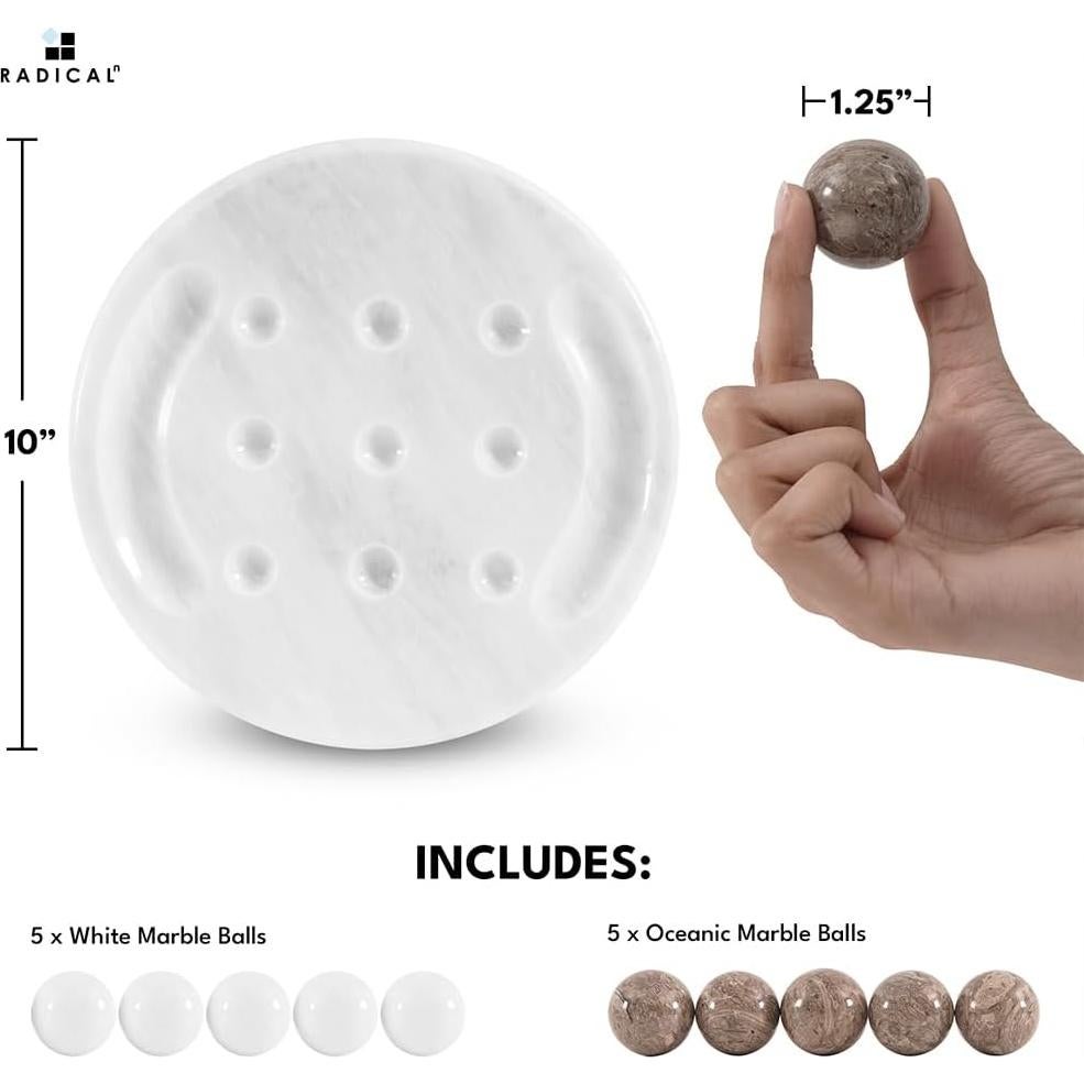 Juego de Tres en Raya de Mármol Radicaln 25,4 cm Blanco