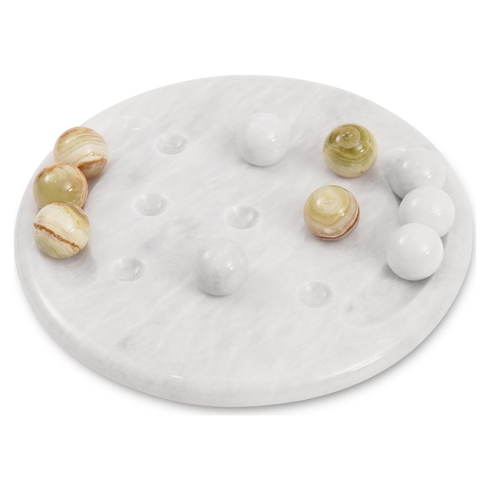 Juego de Tres en Raya Radicaln 25,4 cm Mármol Blanco y Verde