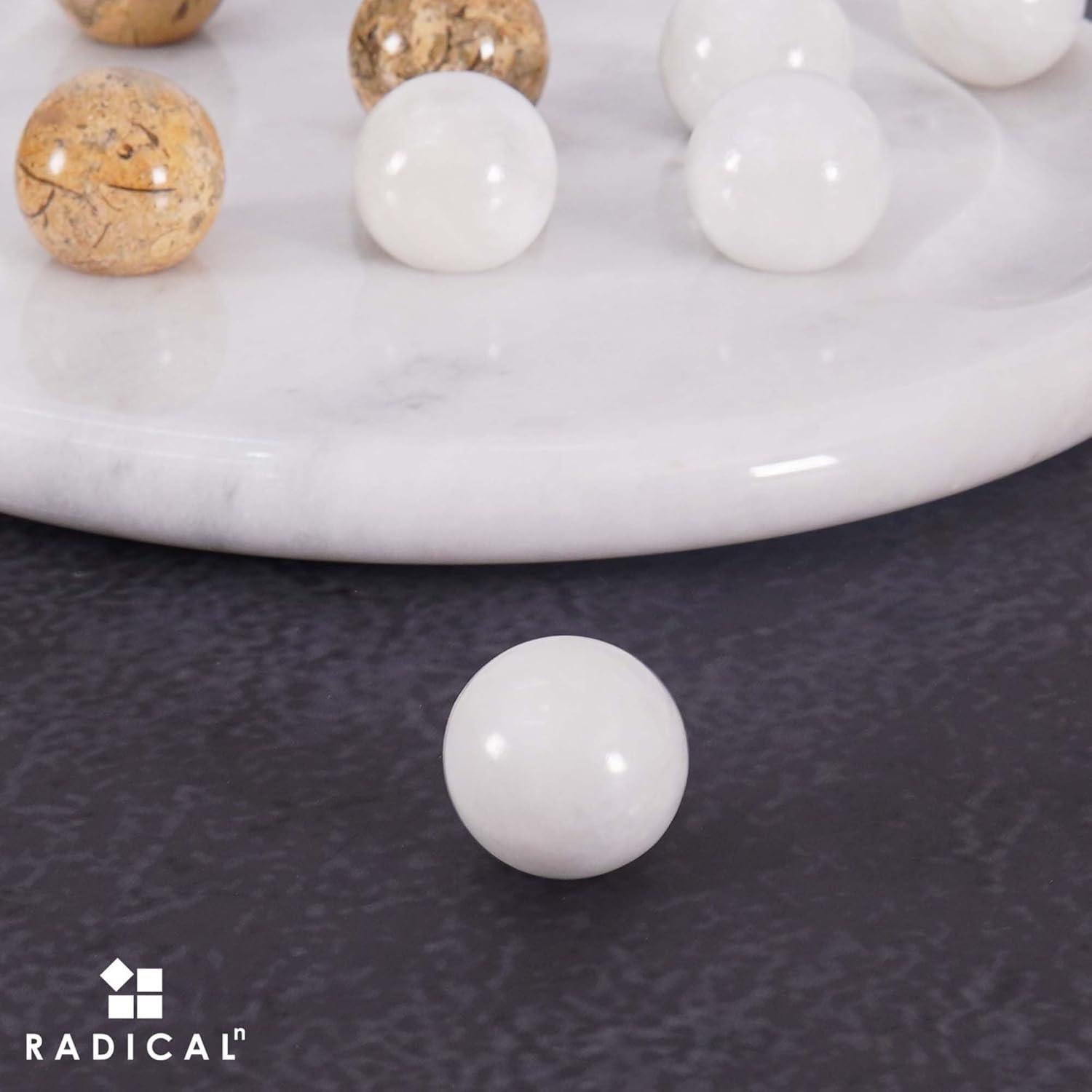 Juego Tres en Raya Radicaln 25,4 cm Mármol Blanco y Coral